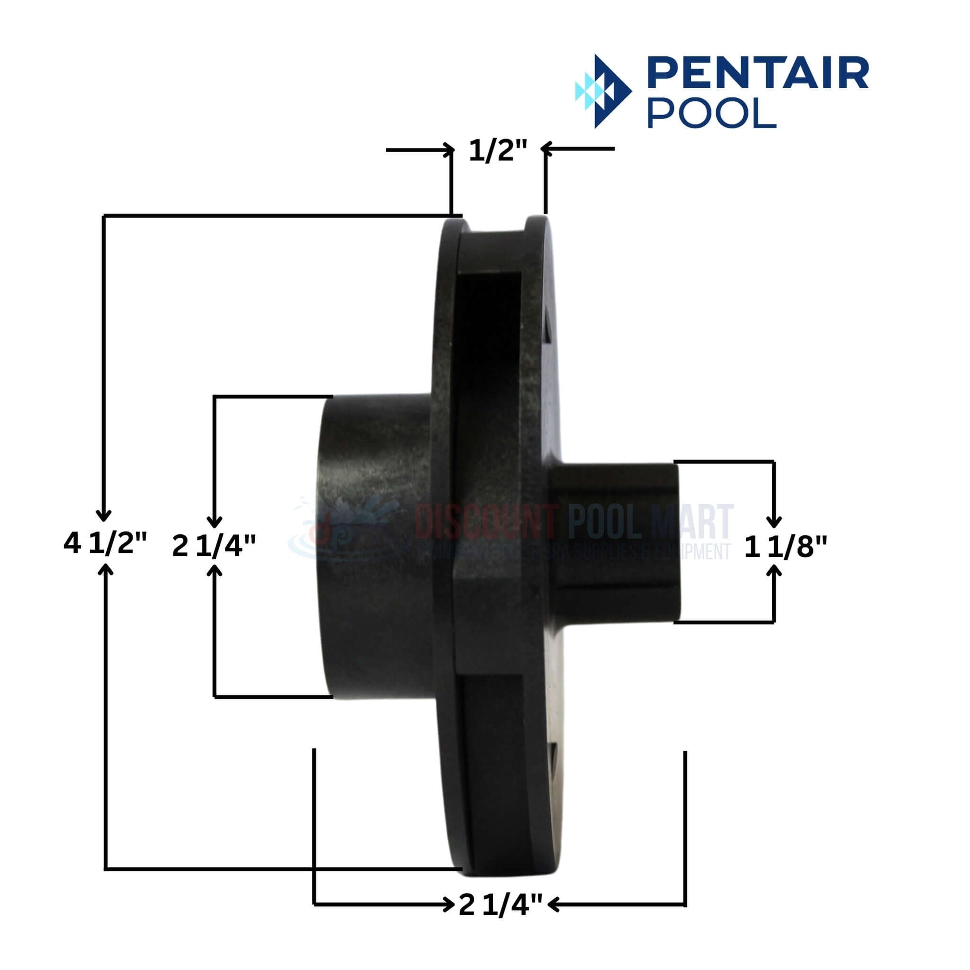 Pentair Impeller Assembly dimensions for SuperMax and SuperFlo Pumps, available at Discount Pool Mart DPM.