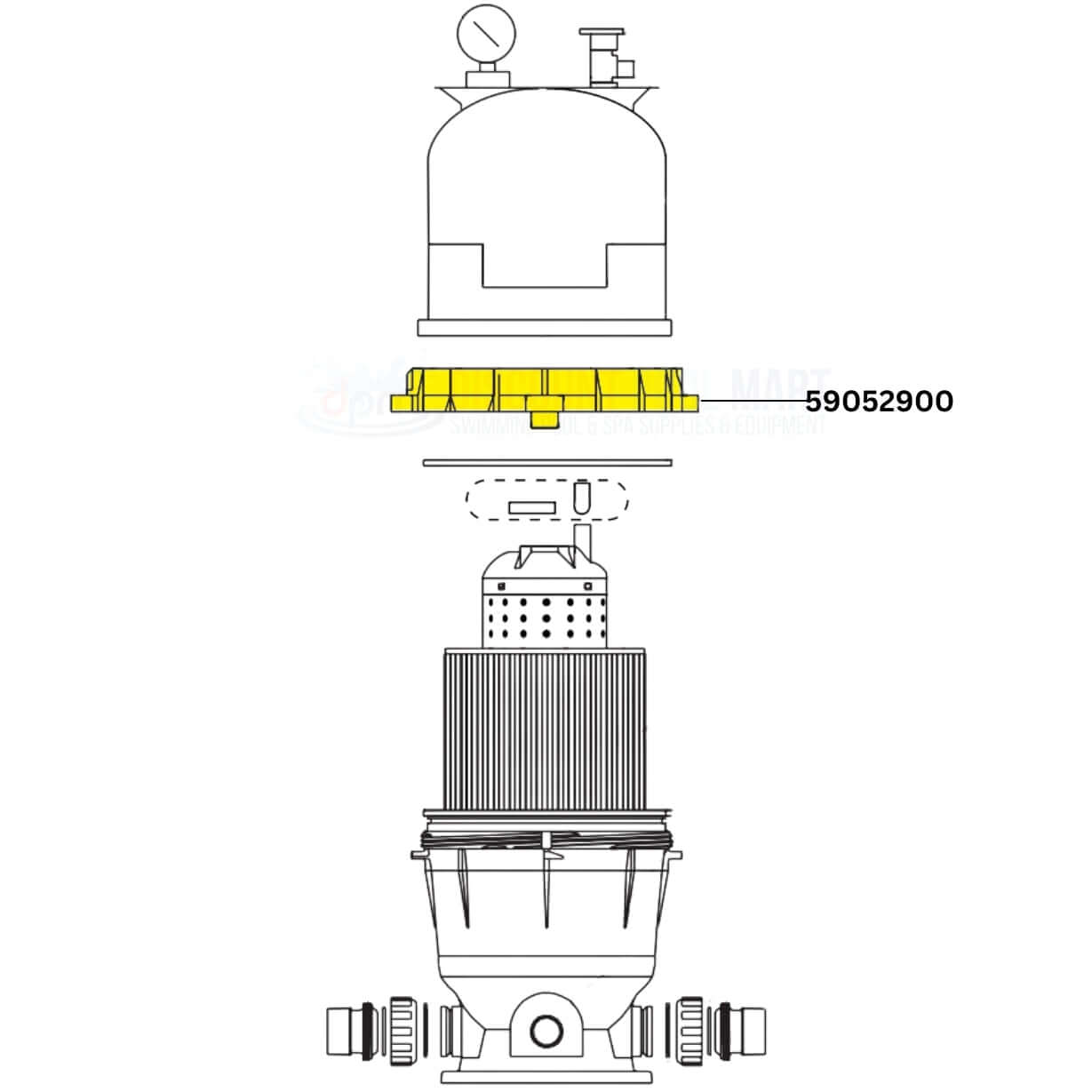 Pentair Locking Ring Assembly 59052900 for Clean & Clear filters at Discount Pool Mart DPM. Durable replacement part.