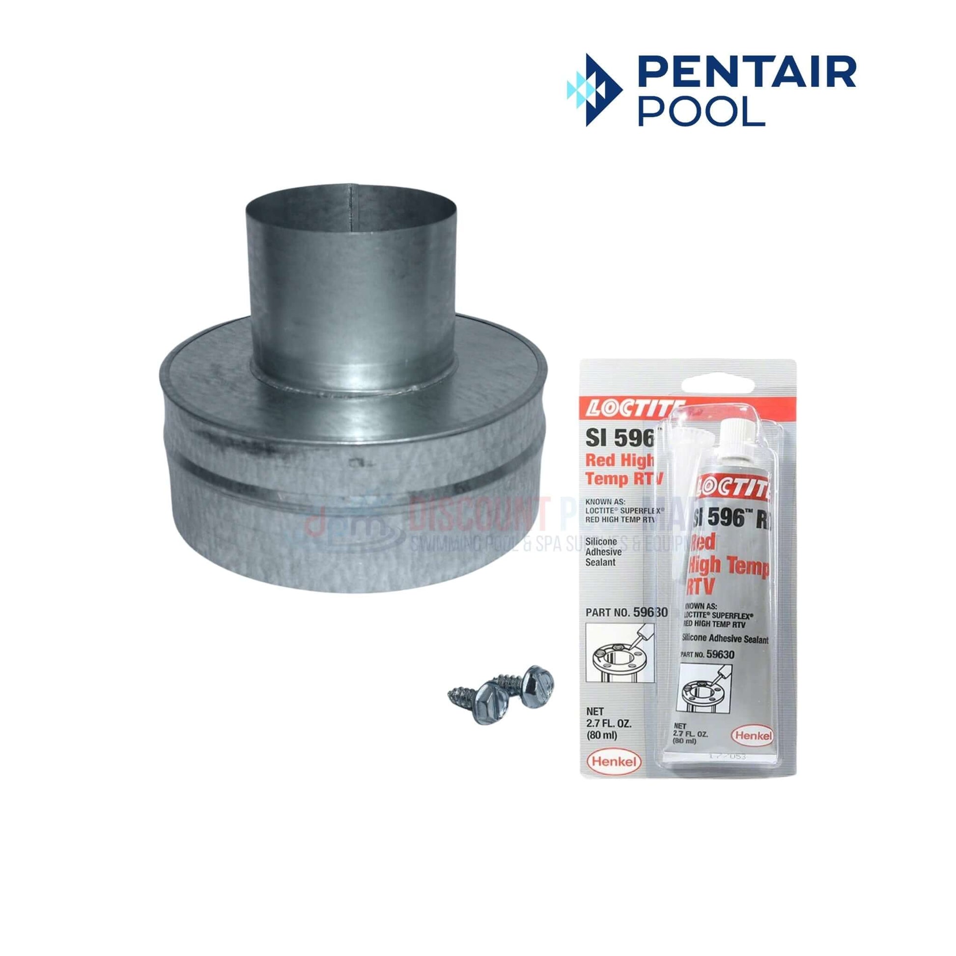 Pentair Metal Flue Collar 77707-0076 with sealant and screws for MasterTemp and Max-E-Therm heaters from Discount Pool Mart DPM.