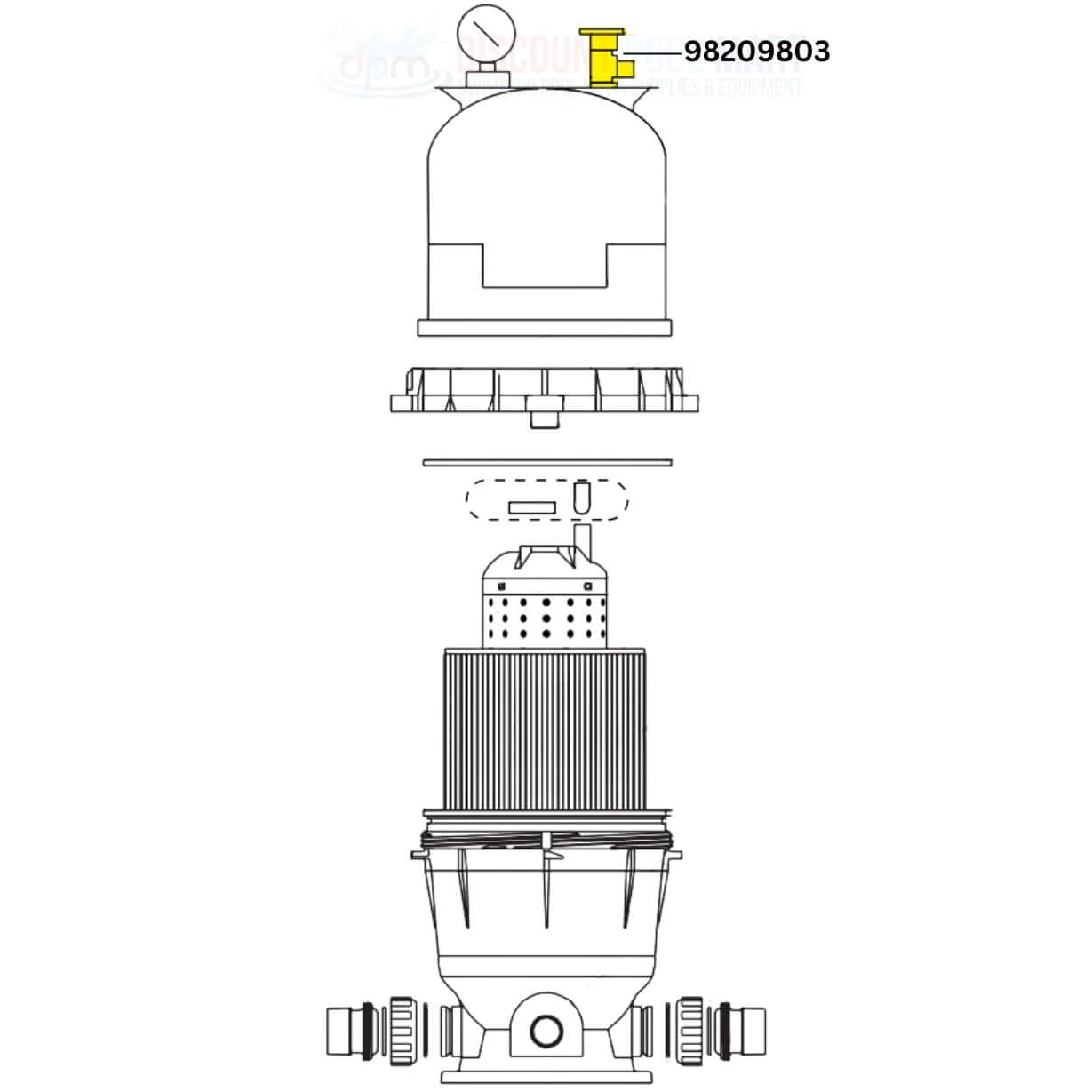 Pentair Pressure Air Relief Valve Assembly Replacement 98209803, Air relief valve for pool & spa filtration, Discount Pool Mart DPM.