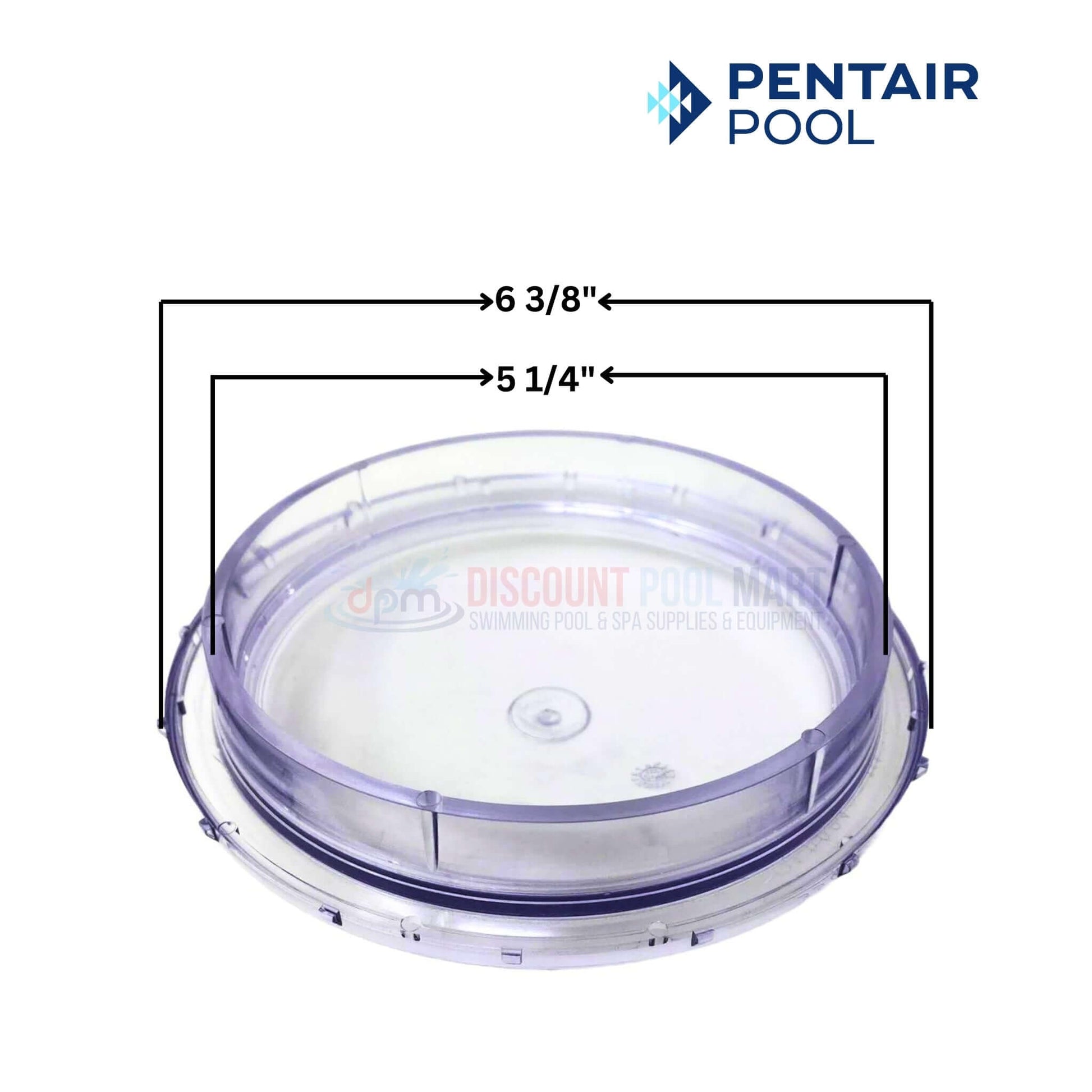 Pentair Pump Lid for SuperFlo & SuperMax Pumps 350091, clear plastic with dimensions 6 3/8" and 5 1/4", from Discount Pool Mart DPM.