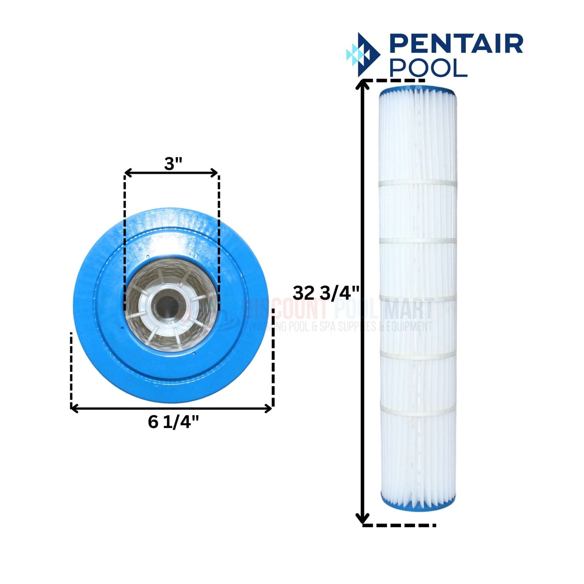 Pentair Quad DE 100 pool filter cartridge replacement 178656 at Discount Pool Mart DPM, dimensions: 32.75" x 6.25" x 3".