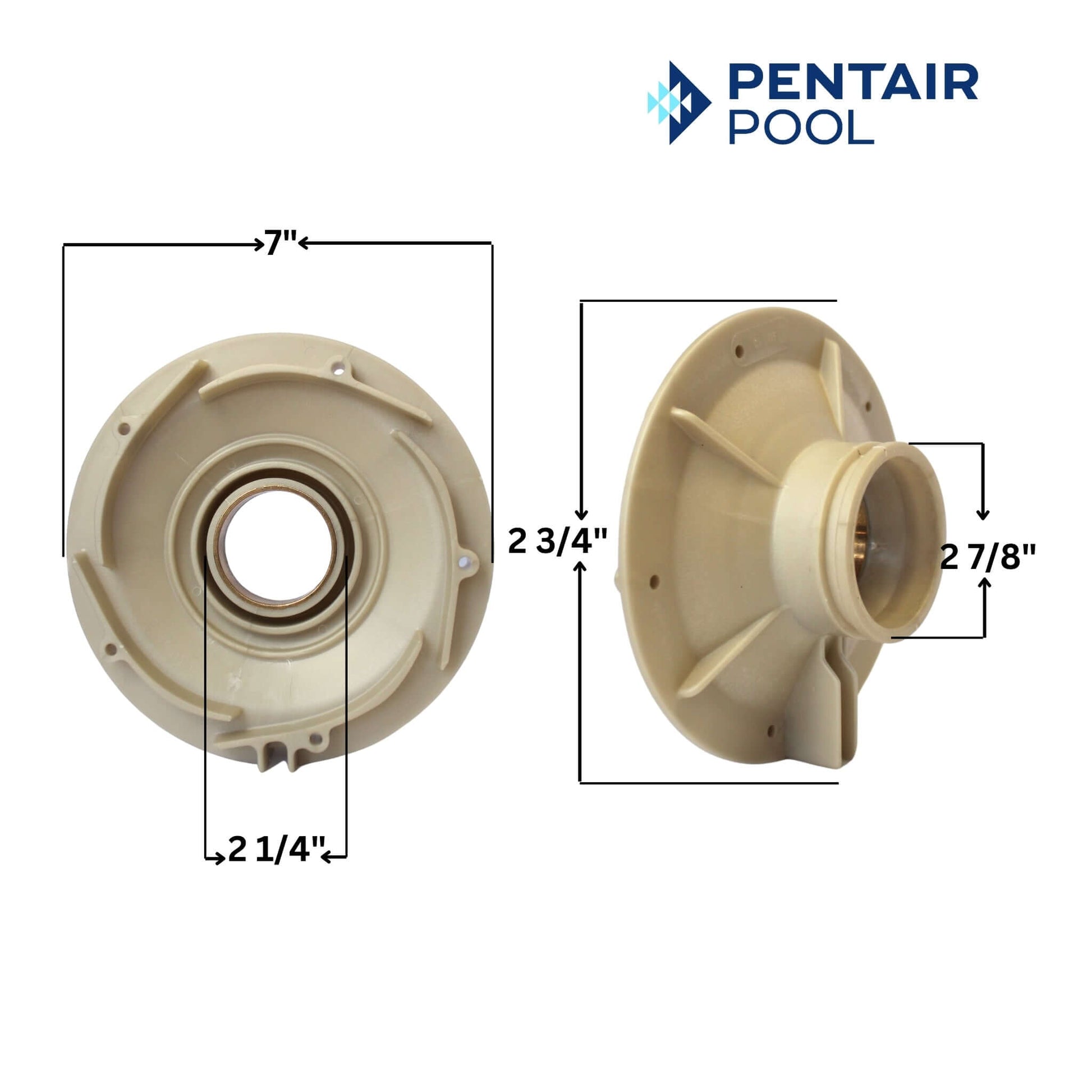 Pentair Sta-Rite Pool Pump Diffuser C1-271P1 with dimensions, compatible with 0.5-1.5 HP pumps from Discount Pool Mart DPM.