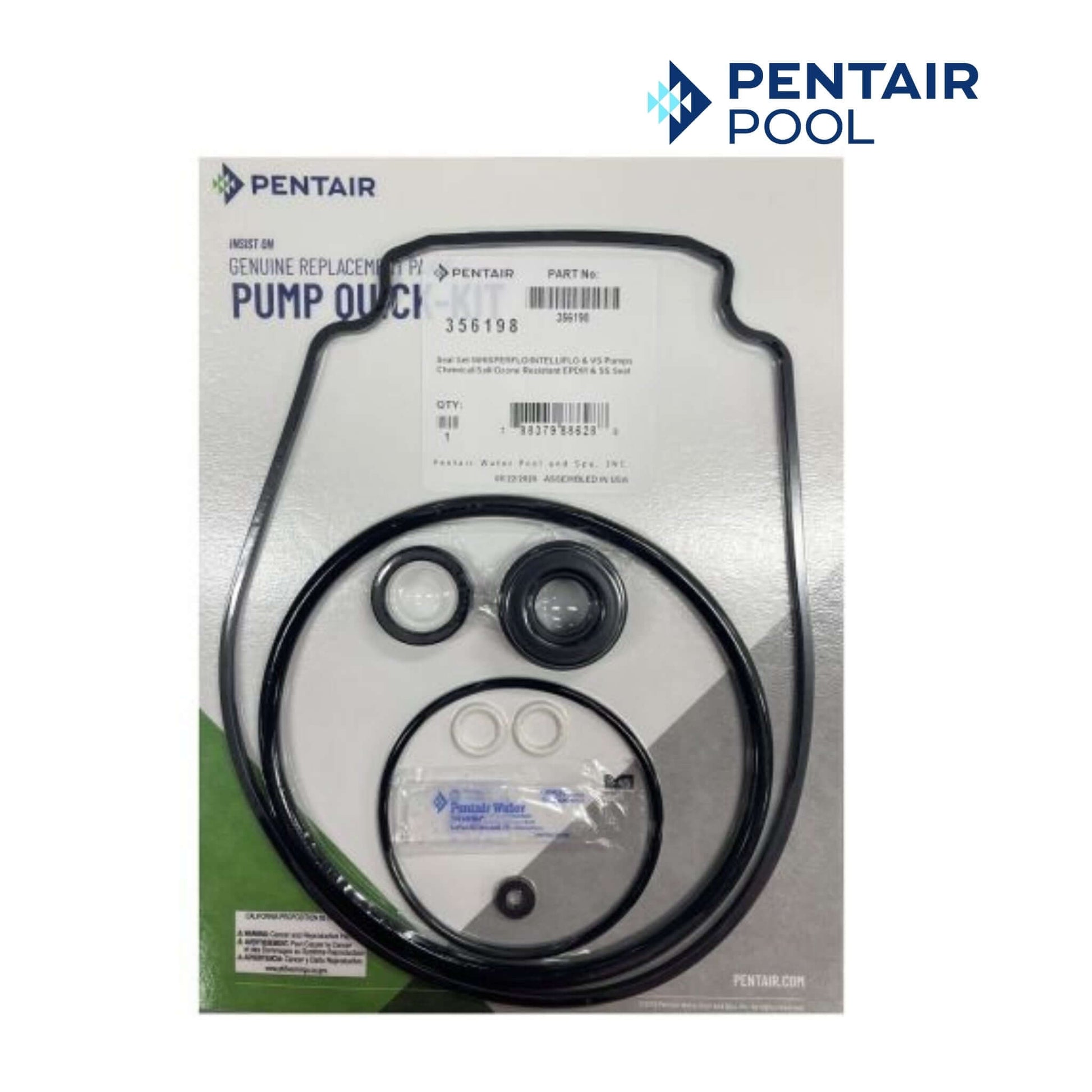 Pentair Swimming Pool Pump Seal Set Kit for WhisperFlo and IntelliFlo Pumps | 356198 from Discount Pool Mart DPM