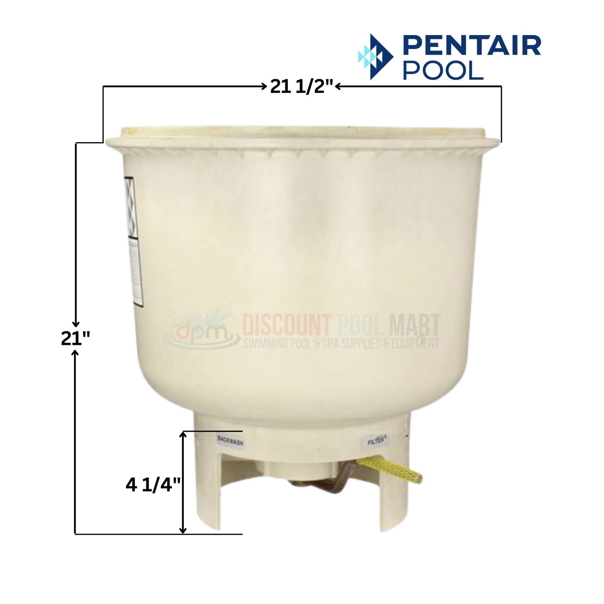 Pentair Tank Bottom 197130 for SMBW 4000 Series Filters from Discount Pool Mart DPM, dimensions 21.5" x 21" x 4.25"