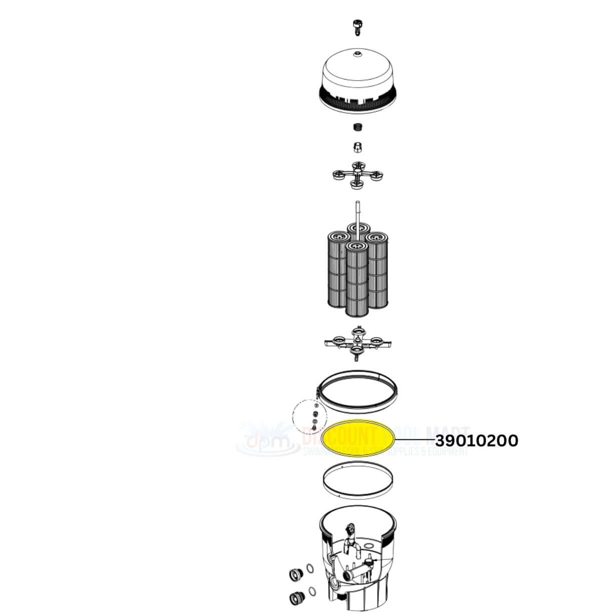 Pentair Tank O-Ring 39010200 diagram for Clean and Clear Plus and FNS Plus filters at Discount Pool Mart DPM.