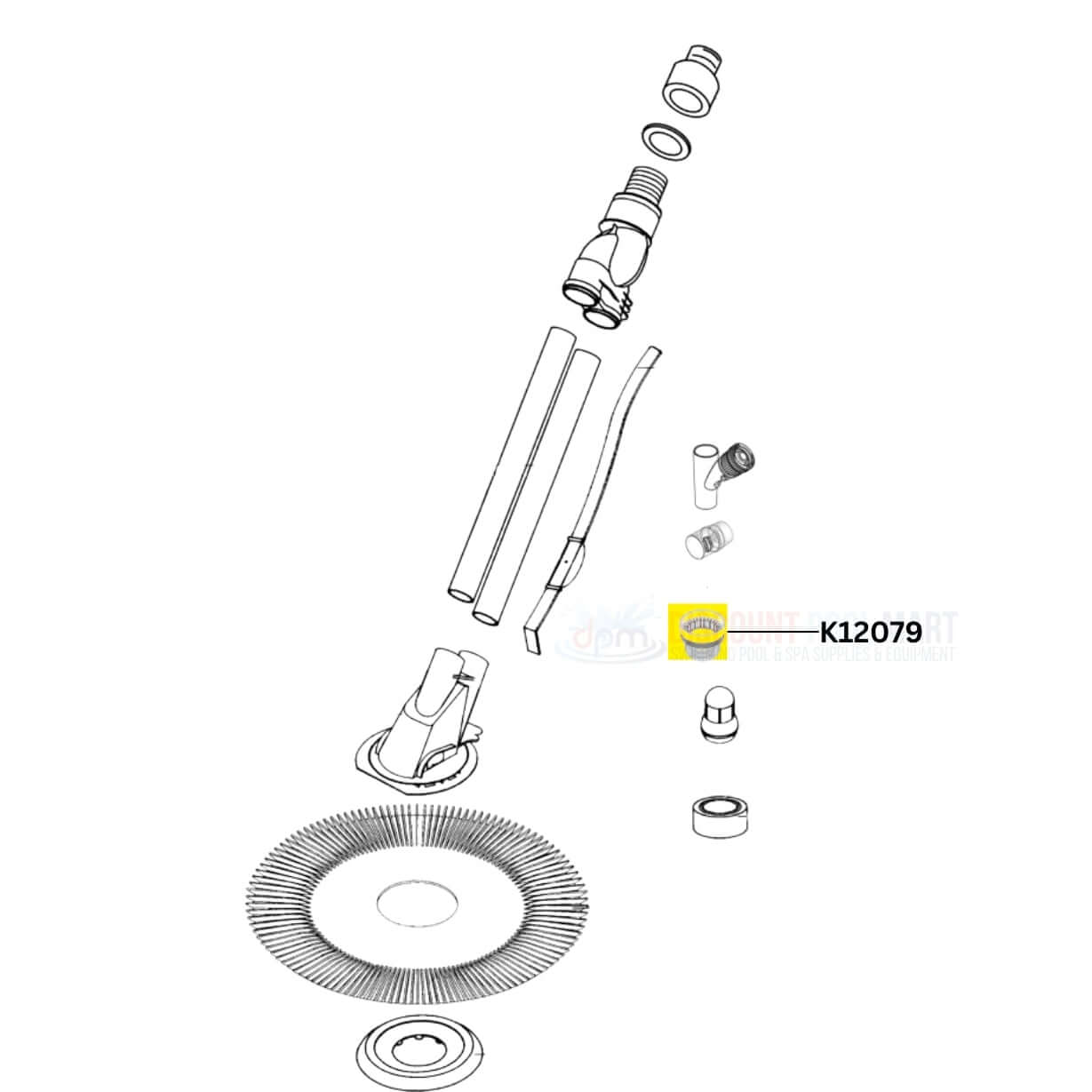 Pentair Threaded Compression Adapter K12079 parts diagram for pool cleaners, available at Discount Pool Mart (DPM).
