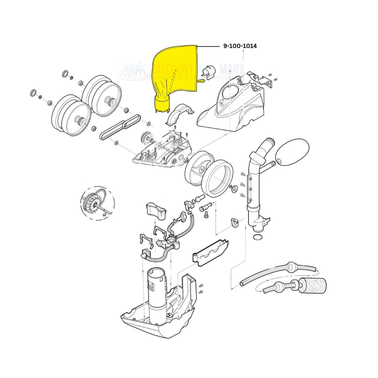 Diagram of Polaris All Purpose Bag 9-100-1014 for 360 and 380 Cleaners | Discount Pool Mart DPM