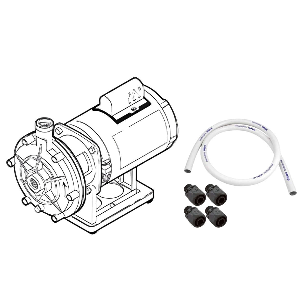 Polaris PB4-60 Booster Pump for pressure cleaners with accessories, available at Discount Pool Mart DPM.