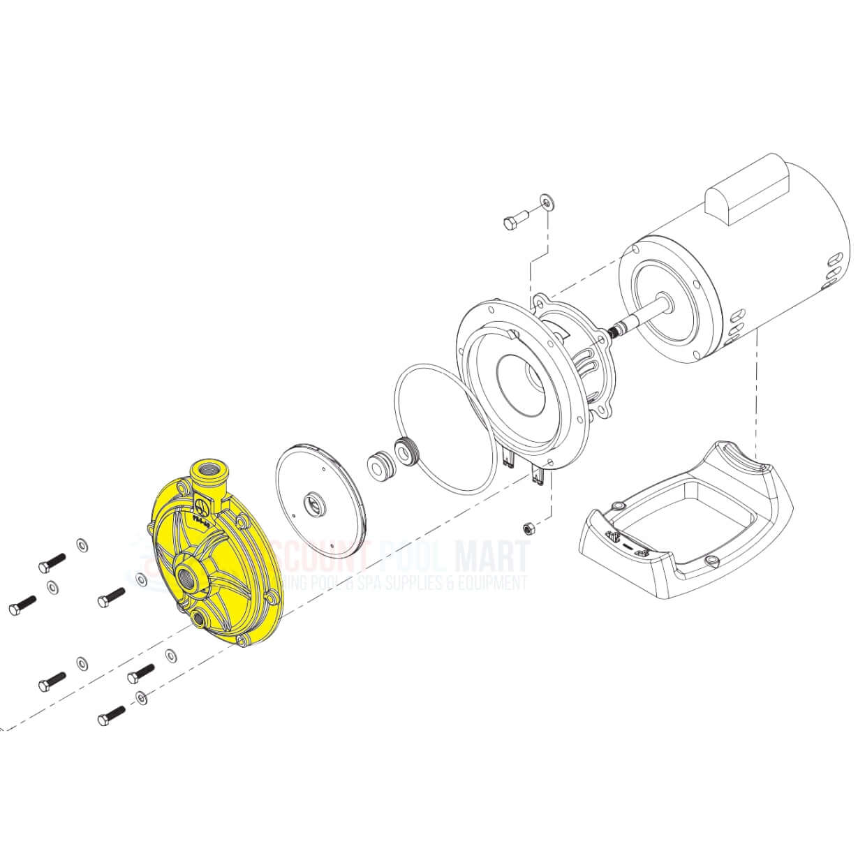 Polaris Volute R0536300 for PB4-60 Booster Pumps by Discount Pool Mart, detailed exploded view diagram.