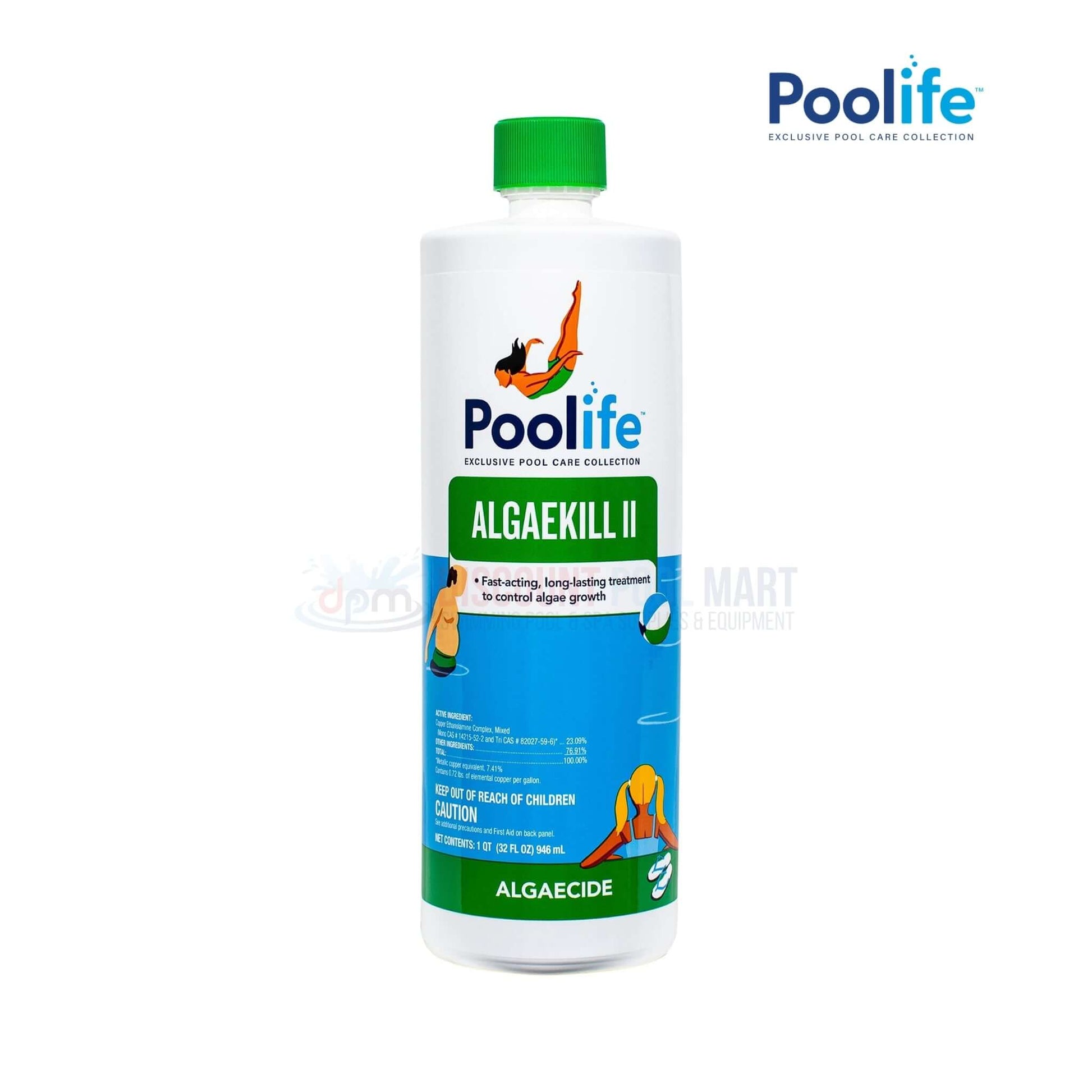 Poolife AlgaeKill II, 1 qt copper-based algaecide for green, black & mustard algae control | Discount Pool Mart DPM