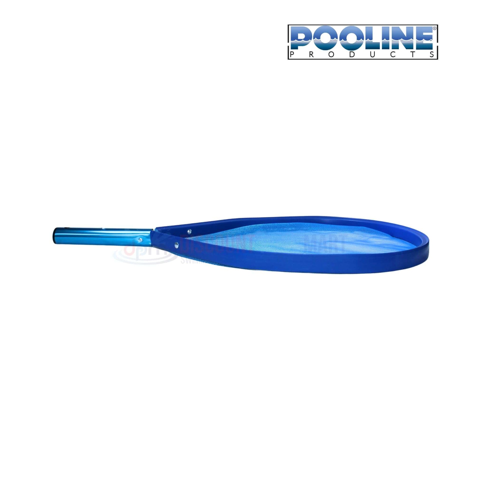 Pooline Big Heavy Duty Skimmer with Aluminum Handle from Discount Pool Mart. Efficient tool for pool cleaning and debris removal.