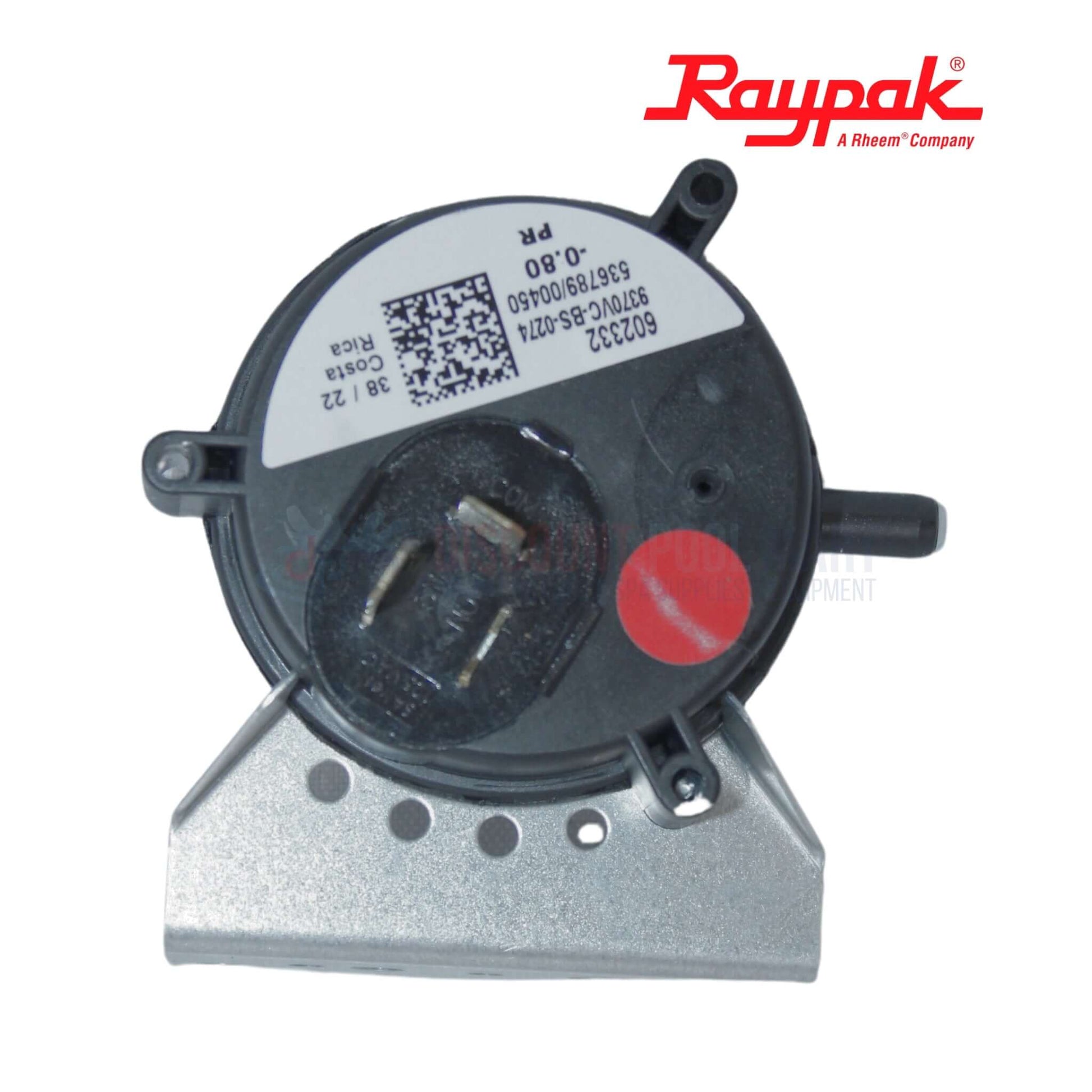 Raypak Air Pressure Switch for Avia Heaters from Discount Pool Mart DPM | Part Number 018929F