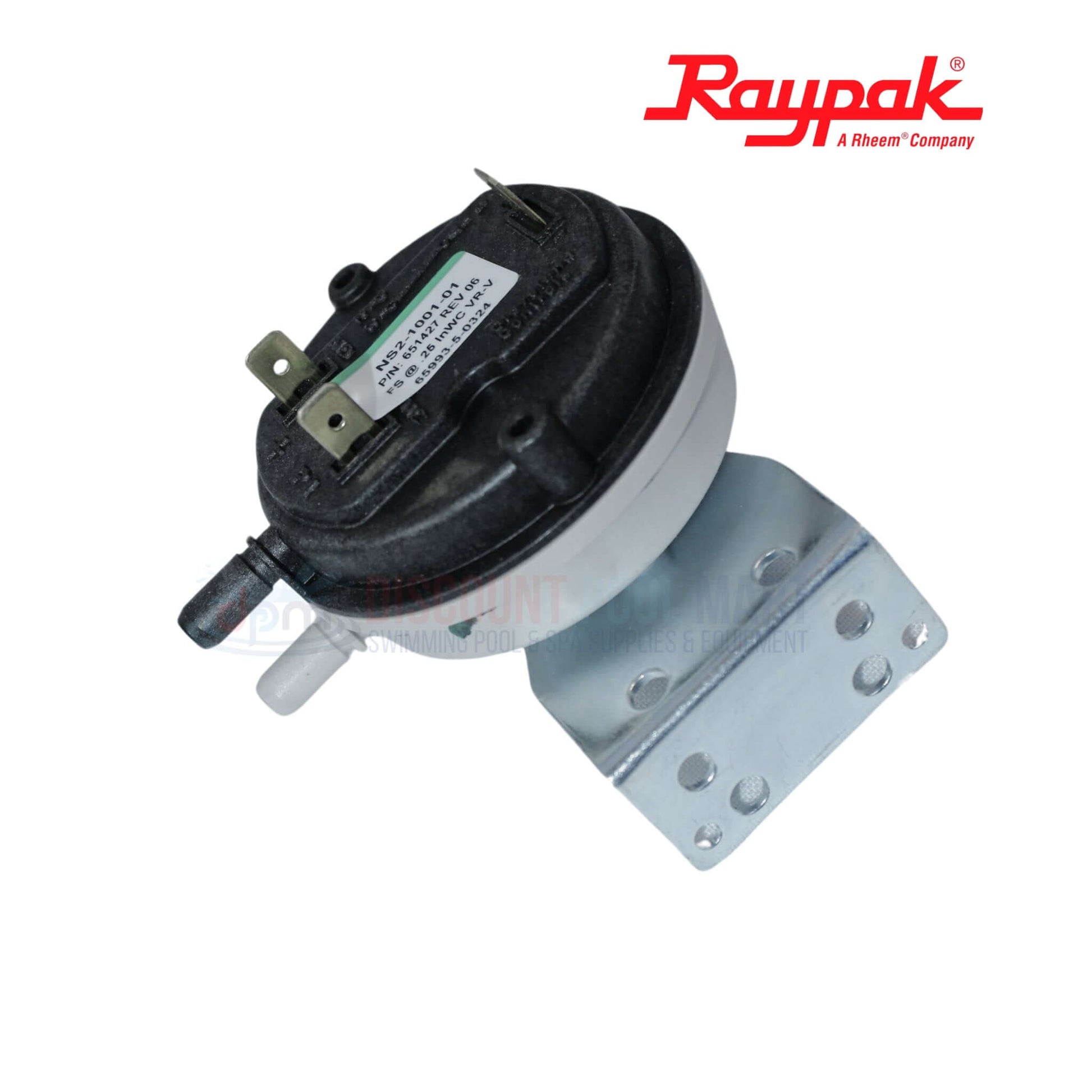 Raypak Blower Pressure Switch for 407A Heaters | OEM Replacement Part 010355F from Discount Pool Mart DPM