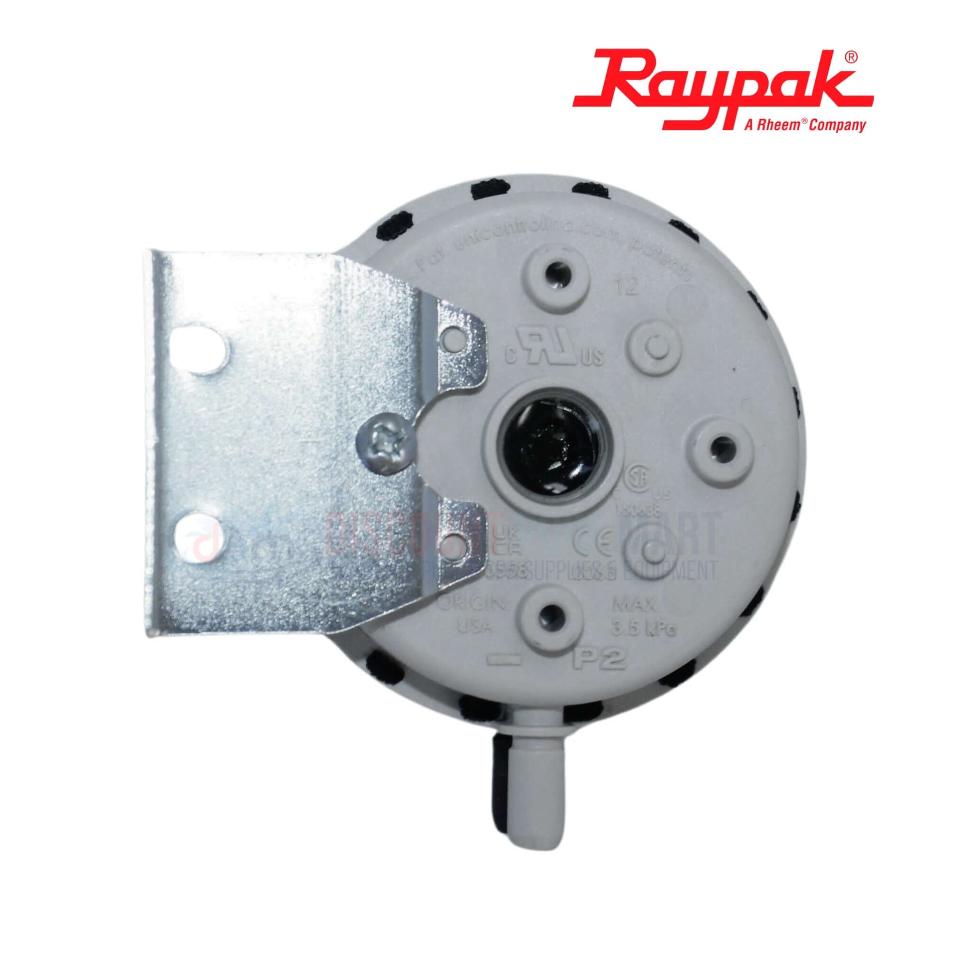 Raypak Blower Pressure Switch for 407A Heaters, OEM, durable part. SKU 010355F from Discount Pool Mart DPM.