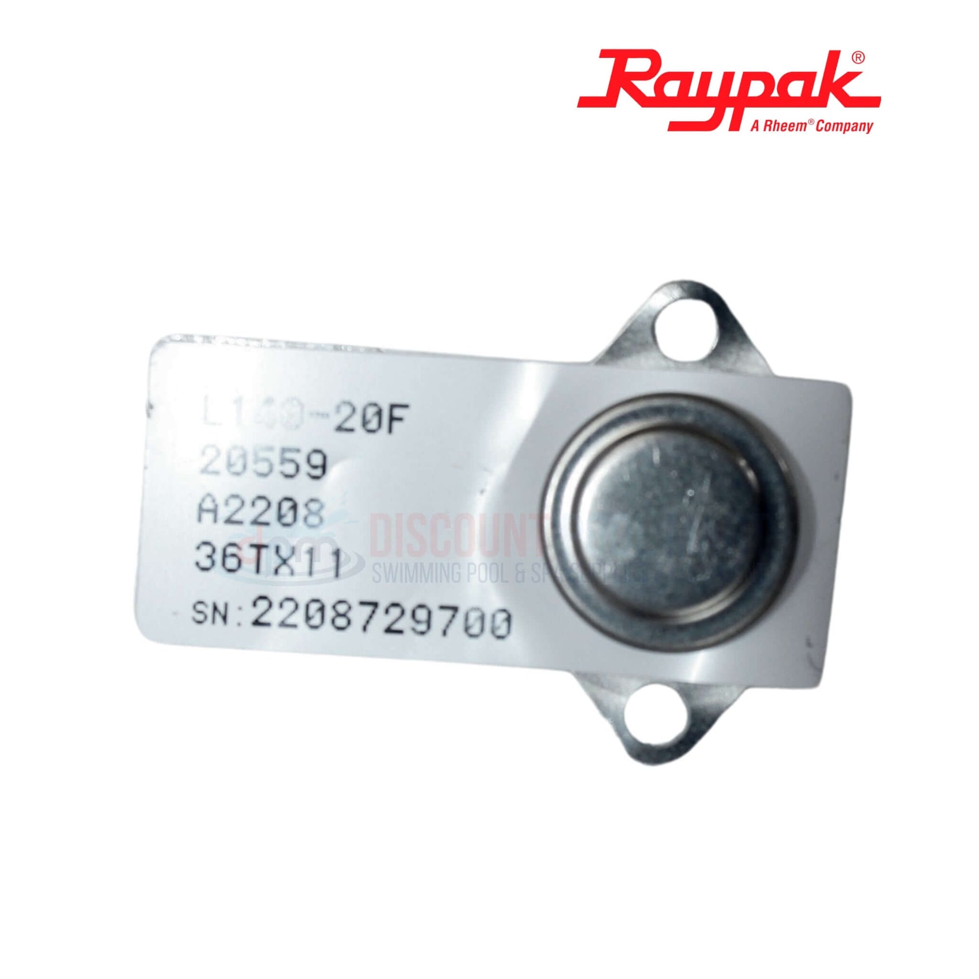 Raypak Thermostat Model L119-20F with part number 20559 for heaters from Discount Pool Mart DPM.
