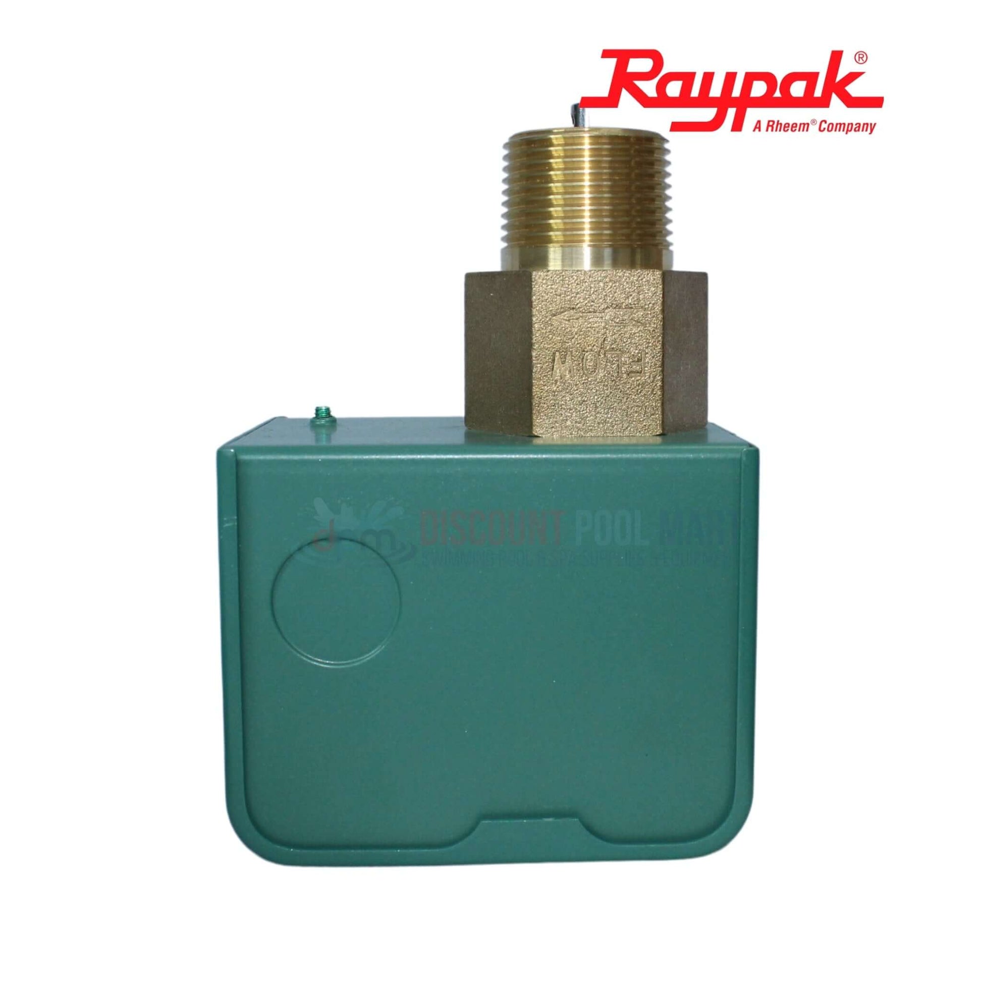Raypak Flow Switch 007142F from Discount Pool Mart DPM, essential for monitoring water flow in heaters.