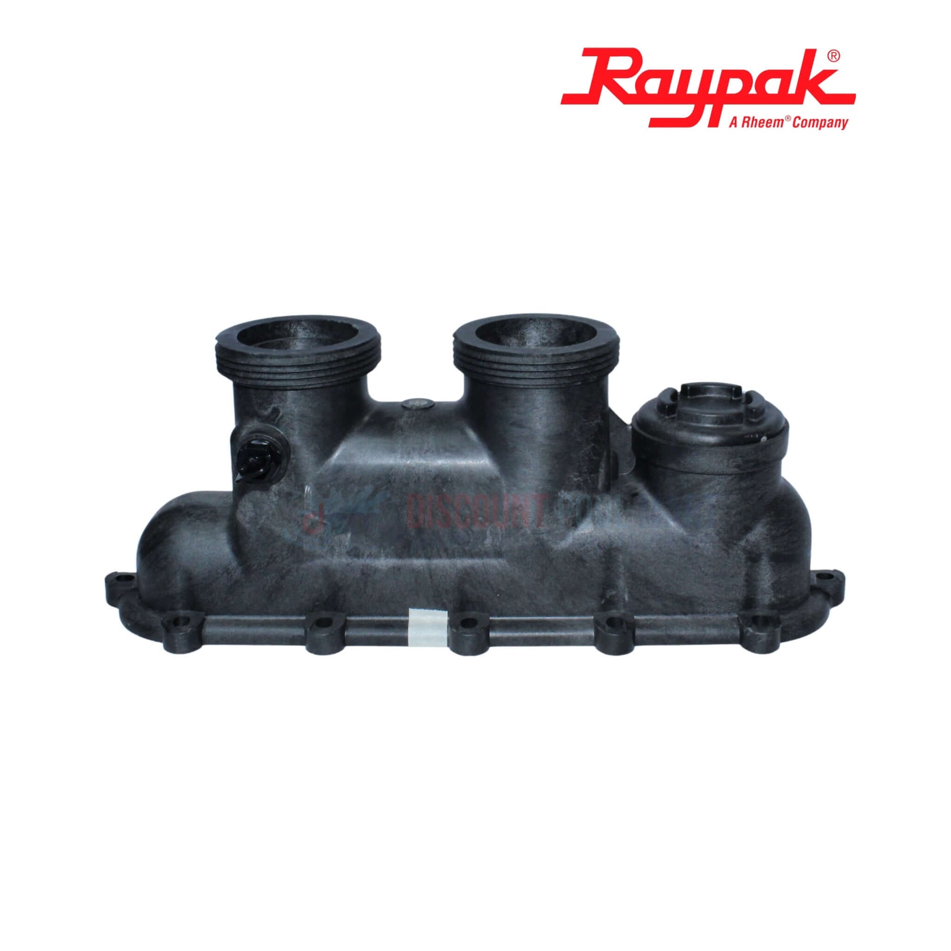 Raypak Inlet Outlet Header Assembly for Polymer Heaters 006827F from Discount Pool Mart DPM, durable and efficient.