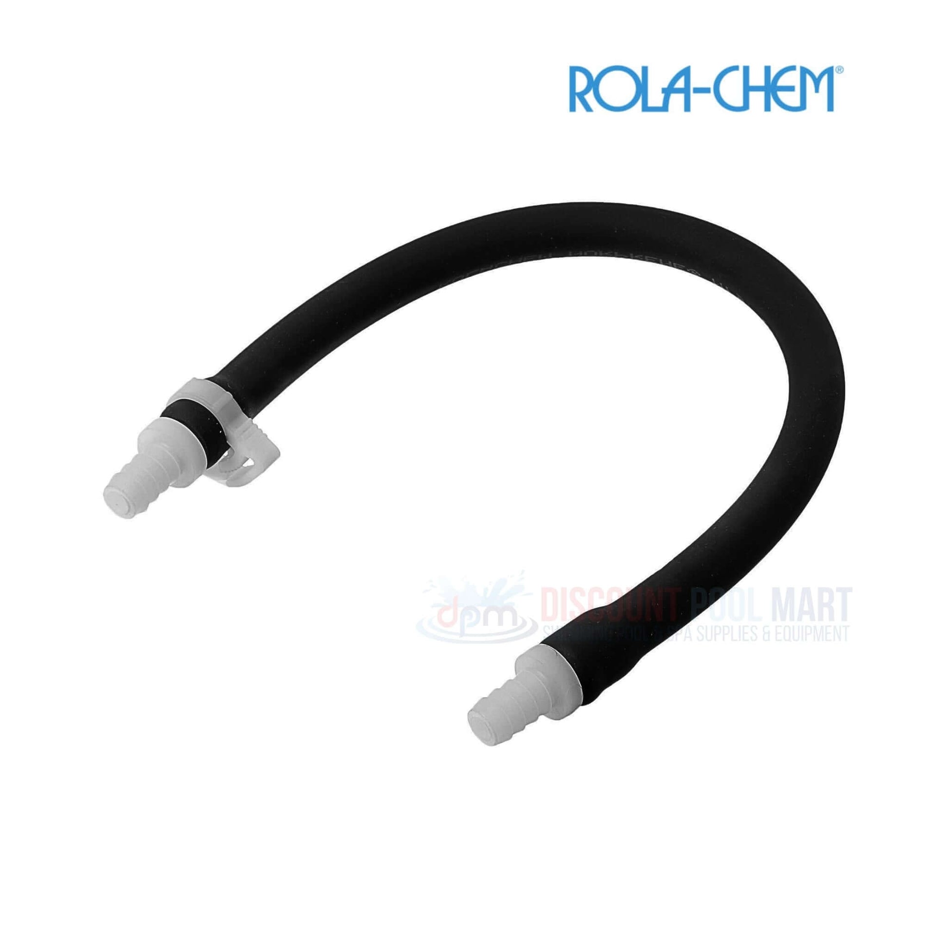 Rola-Chem Flex Tube with Clamp for Chemical Feeders, Black, 13.25 in, available at Discount Pool Mart DPM.