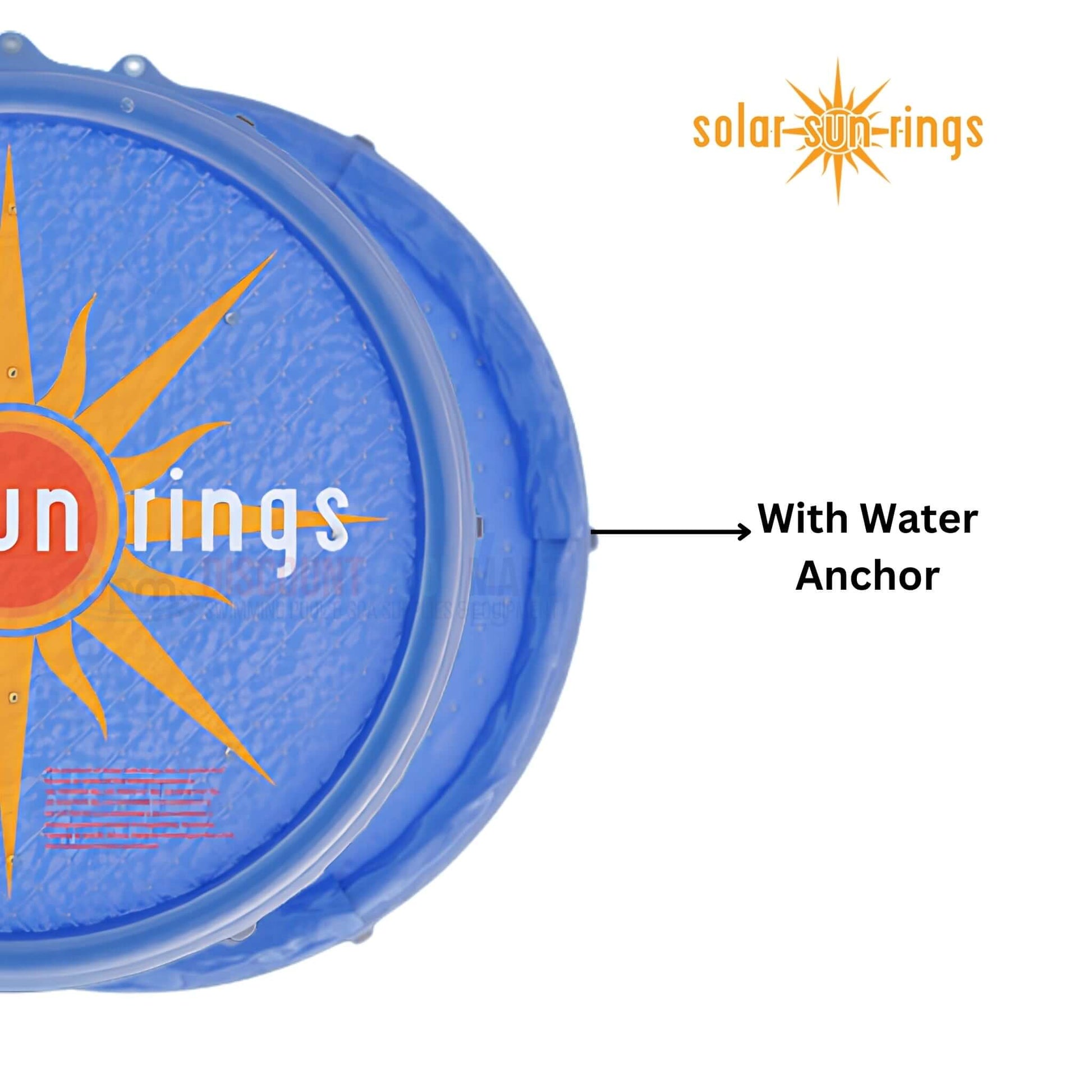 Solar Sun Rings Pool Cover SSRA-SB-02 with water anchor, designed for passive solar heating. Available at Discount Pool Mart DPM.