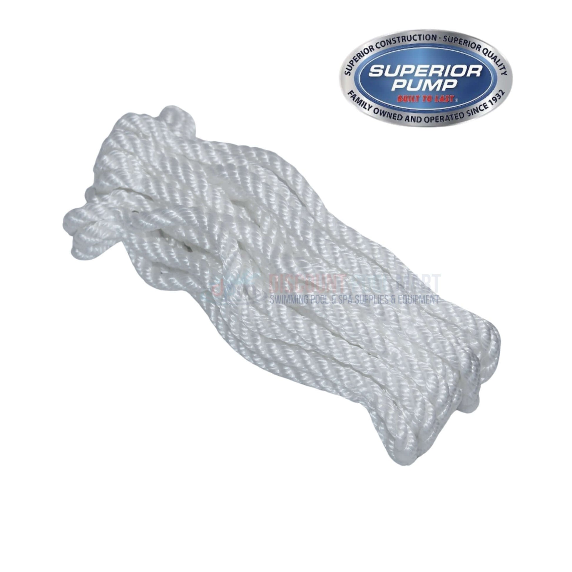 Superior Pump rope for sump pumps, essential for operation. Available at Discount Pool Mart DPM for reliable water drainage.