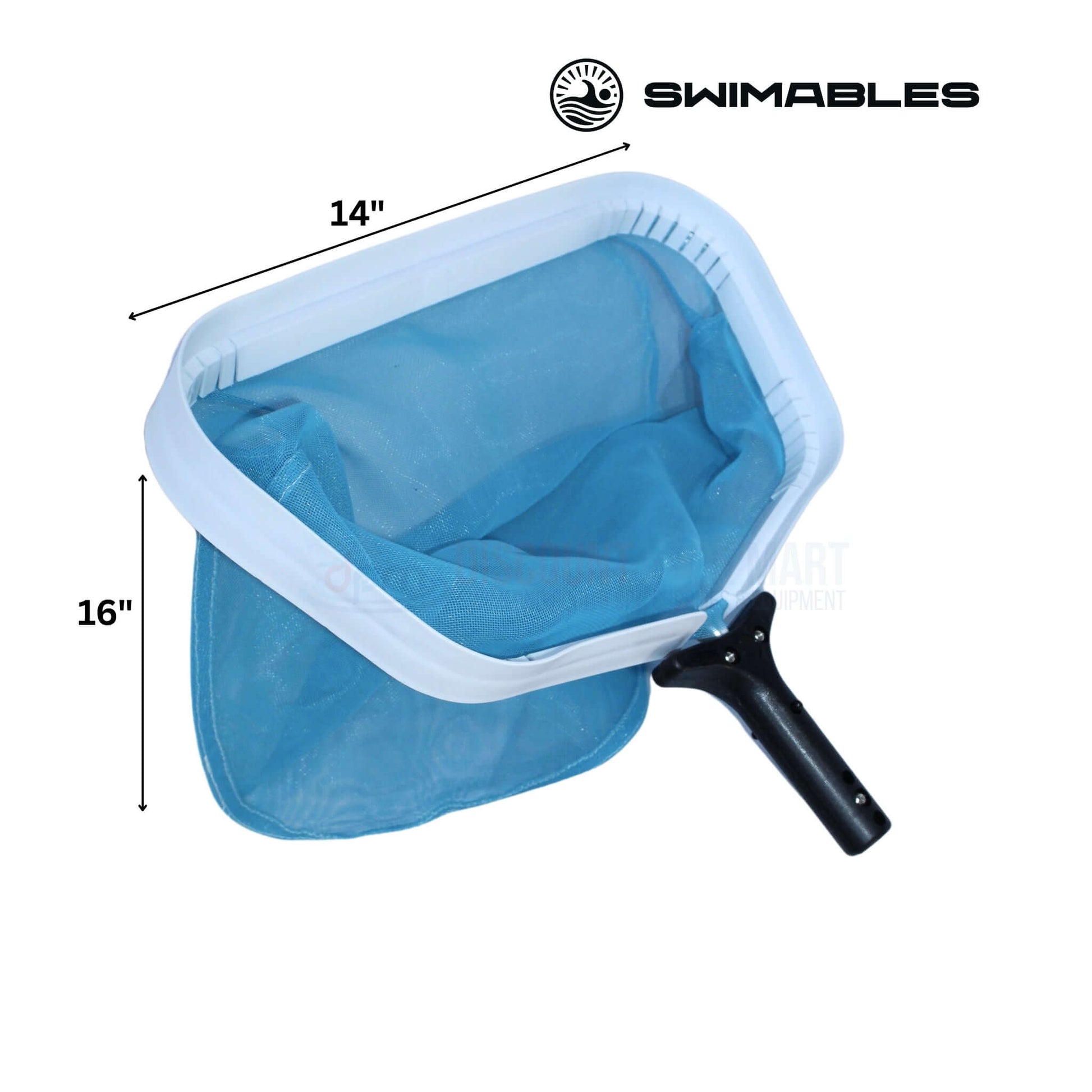 Swimables Heavy Duty Leaf Rake 14" White/Blue - Efficient Pool Cleaning Tool SW-10-002 from Discount Pool Mart DPM