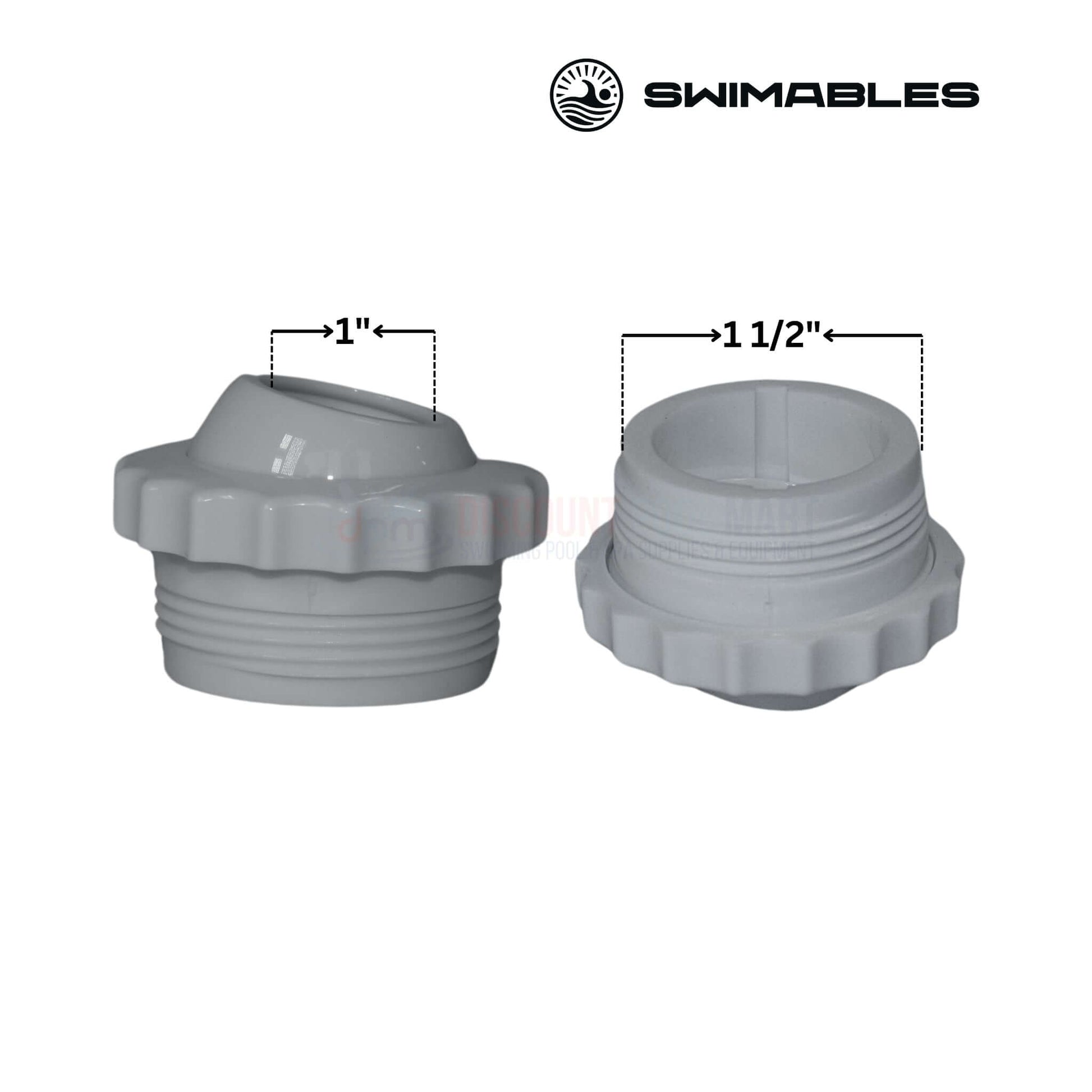 Swimables Threaded Directional Eyeball Fitting 1 inch grey replacement part from Discount Pool Mart DPM