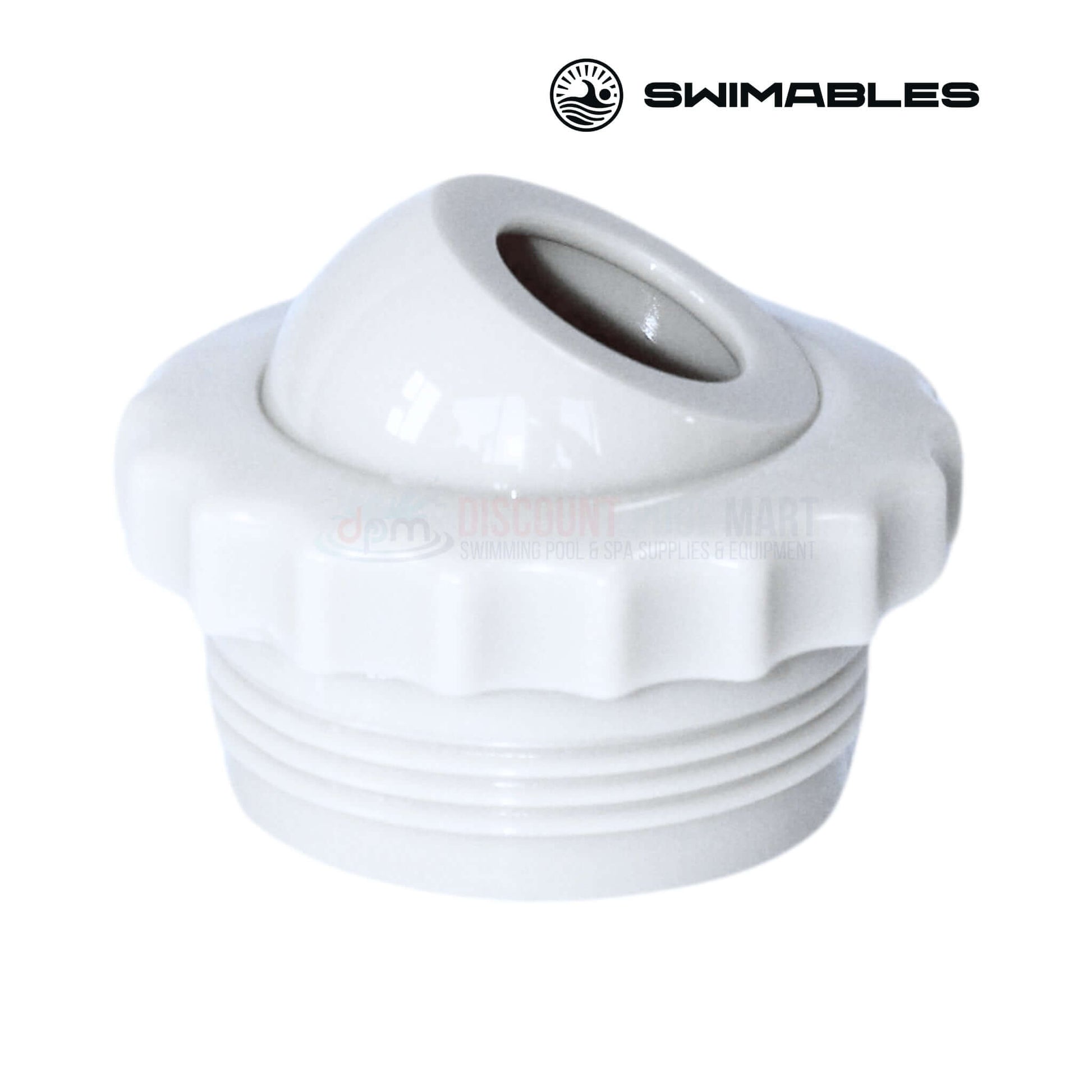 Swimables Threaded Directional Eyeball Fitting SW-30-830 at Discount Pool Mart, durable white fitting for pool water control.