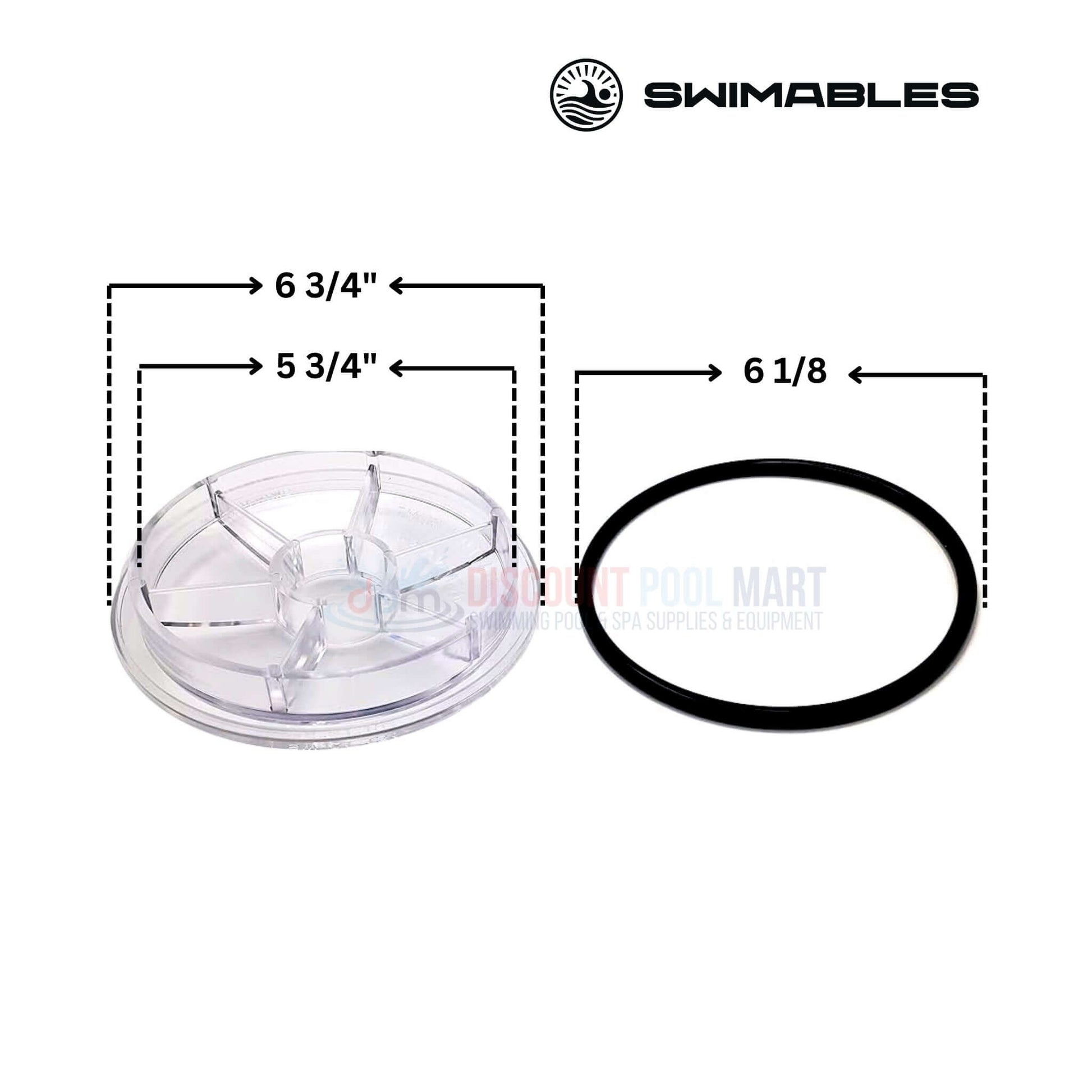 Swimables Clear Pump Lid for Pentair IntelliFlo, SW-21-151, dimensions for Discount Pool Mart DPM.
