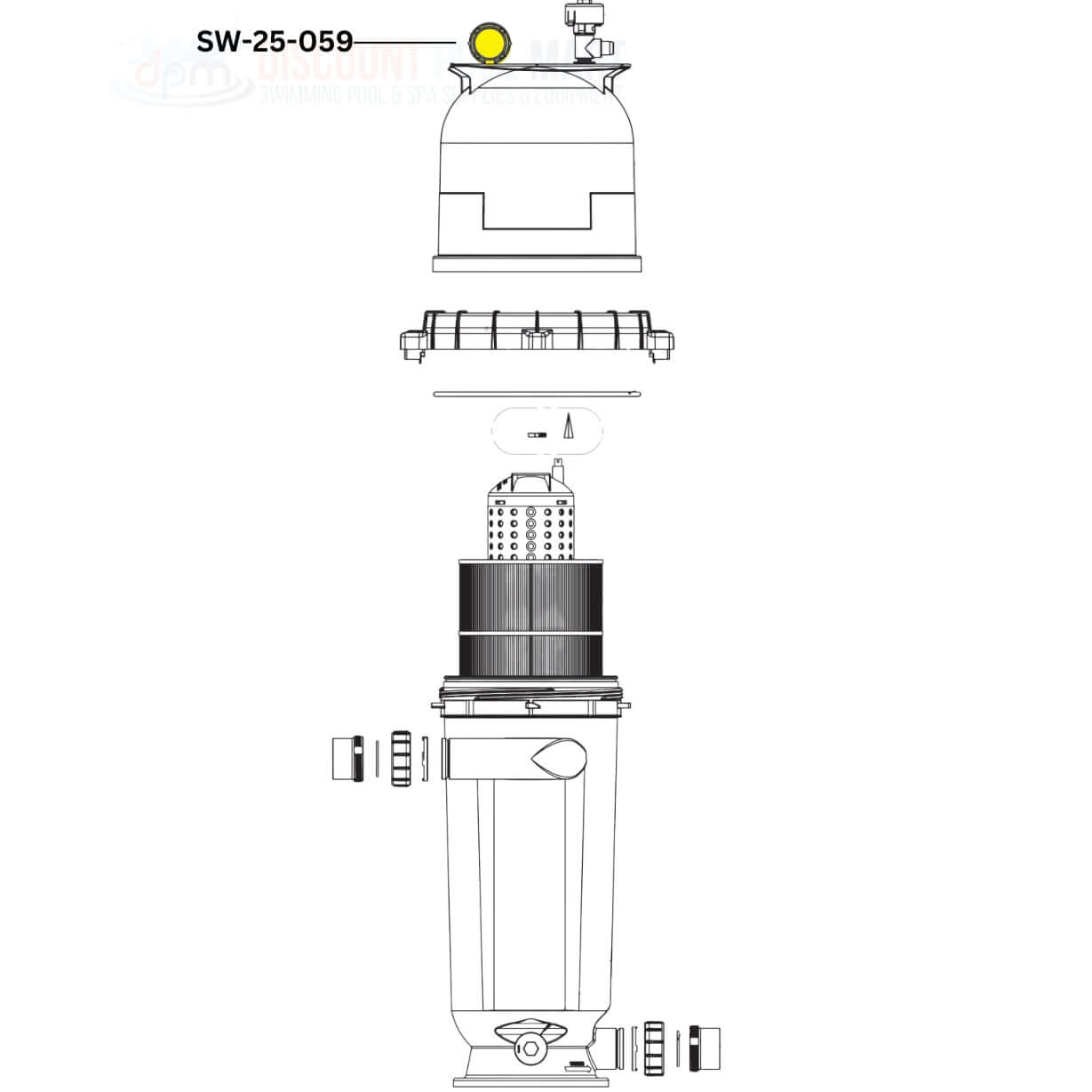 Swimables Pressure Gauge SW-25-059 for Pentair Filter, back mount design, from Discount Pool Mart DPM.