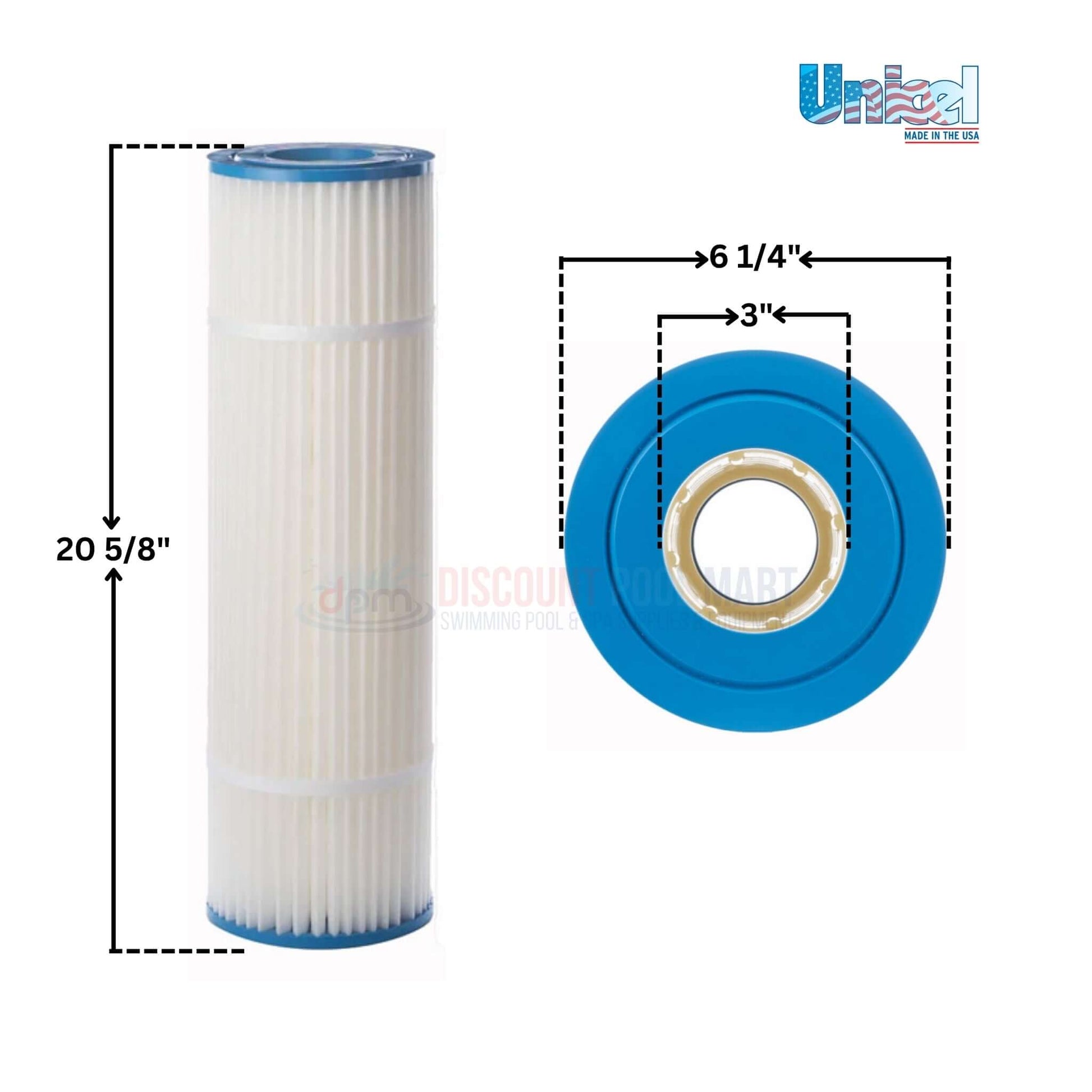 Unicel C-6960 filter cartridge, 15 sq ft, compatible with Pentair Quad DE 60, from Discount Pool Mart DPM.
