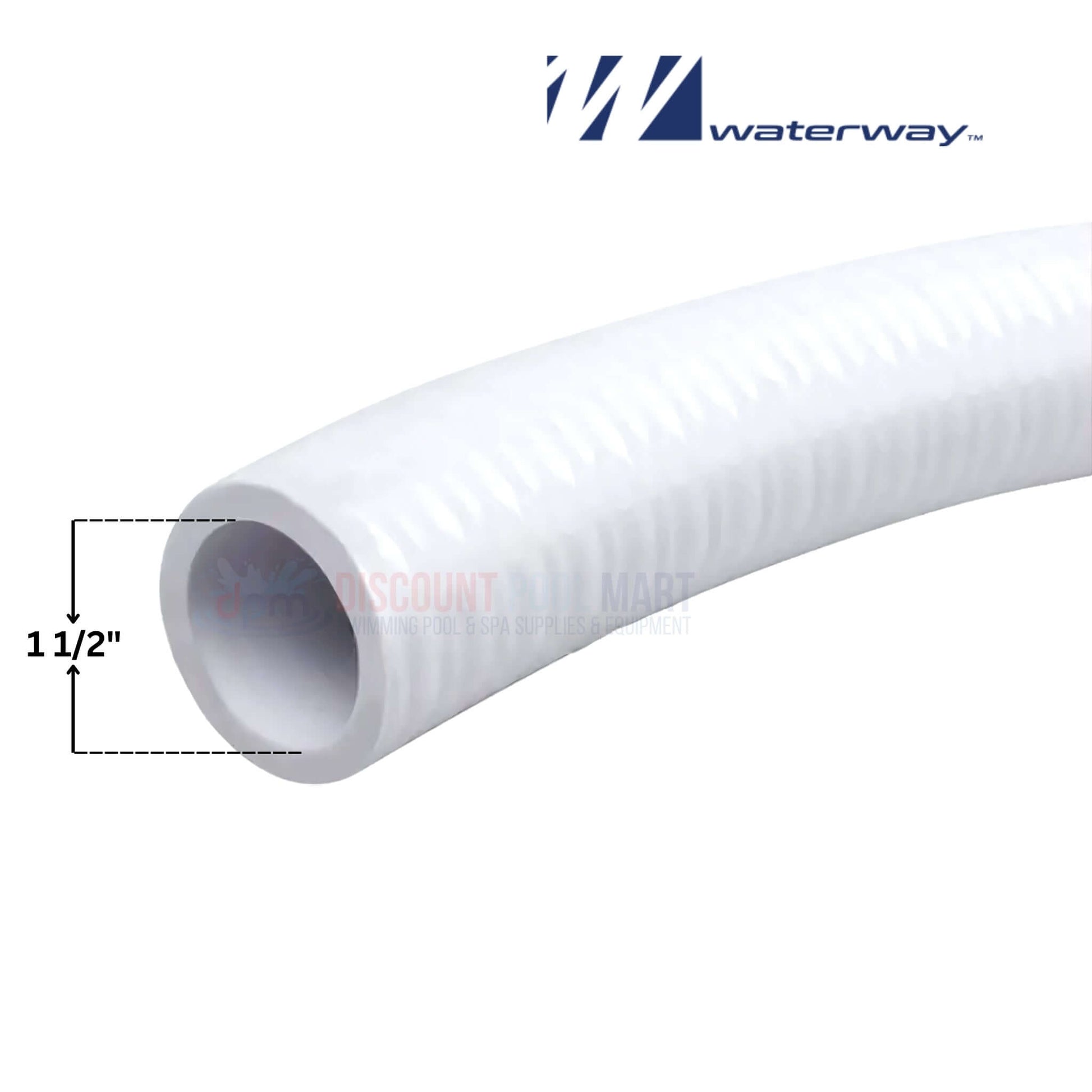 Waterway Flex Pipe, flexible white 1-1/2" diameter, 5' length for pool spa plumbing - Discount Pool Mart DPM