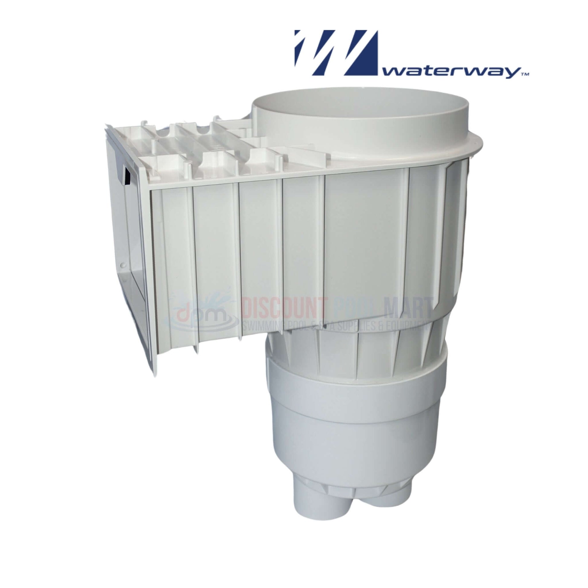 Waterway In-Ground Renegade Skimmer 540-6610 from Discount Pool Mart DPM, featuring durable white two-port design.