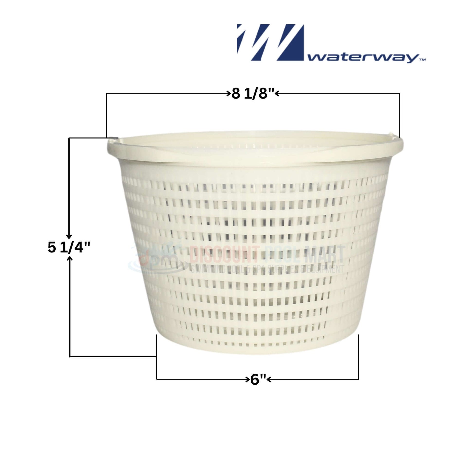 Waterway Renegade skimmer basket 519-3240 dimensions 8 1/8" x 6" x 5 1/4" from Discount Pool Mart DPM.