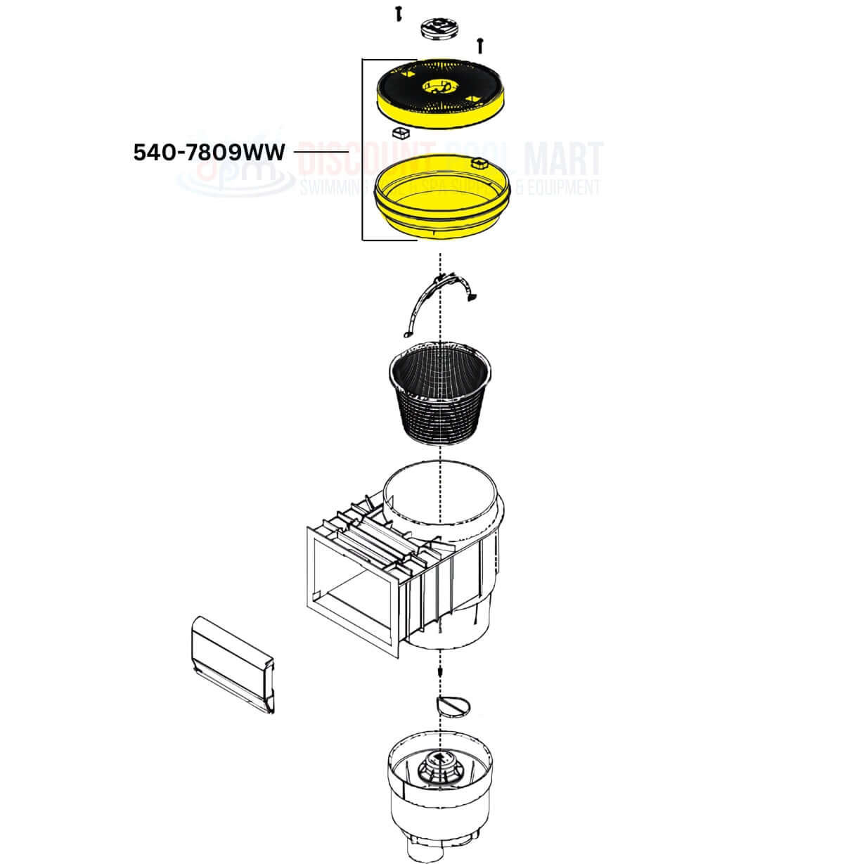 Waterway Reversible Skimmer Lid Assembly Diagram 540-7809WW for Discount Pool Mart DPM, Beige Tan, versatile design