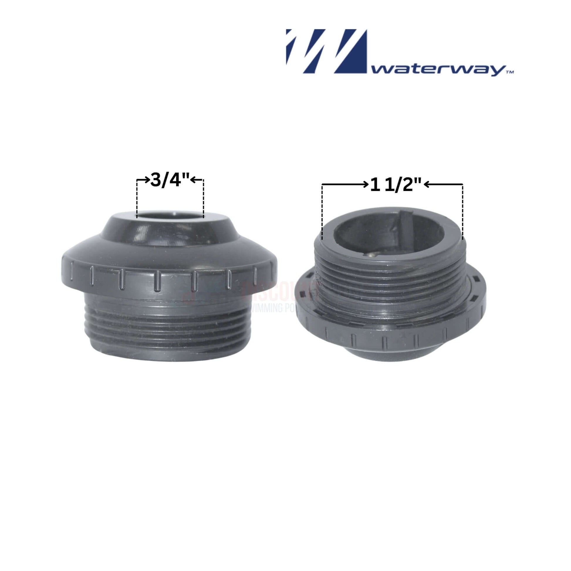 Waterway threaded eyeball fitting 3/4" and 1.5" durable parts for pool and spa systems - SKU 400-1417D