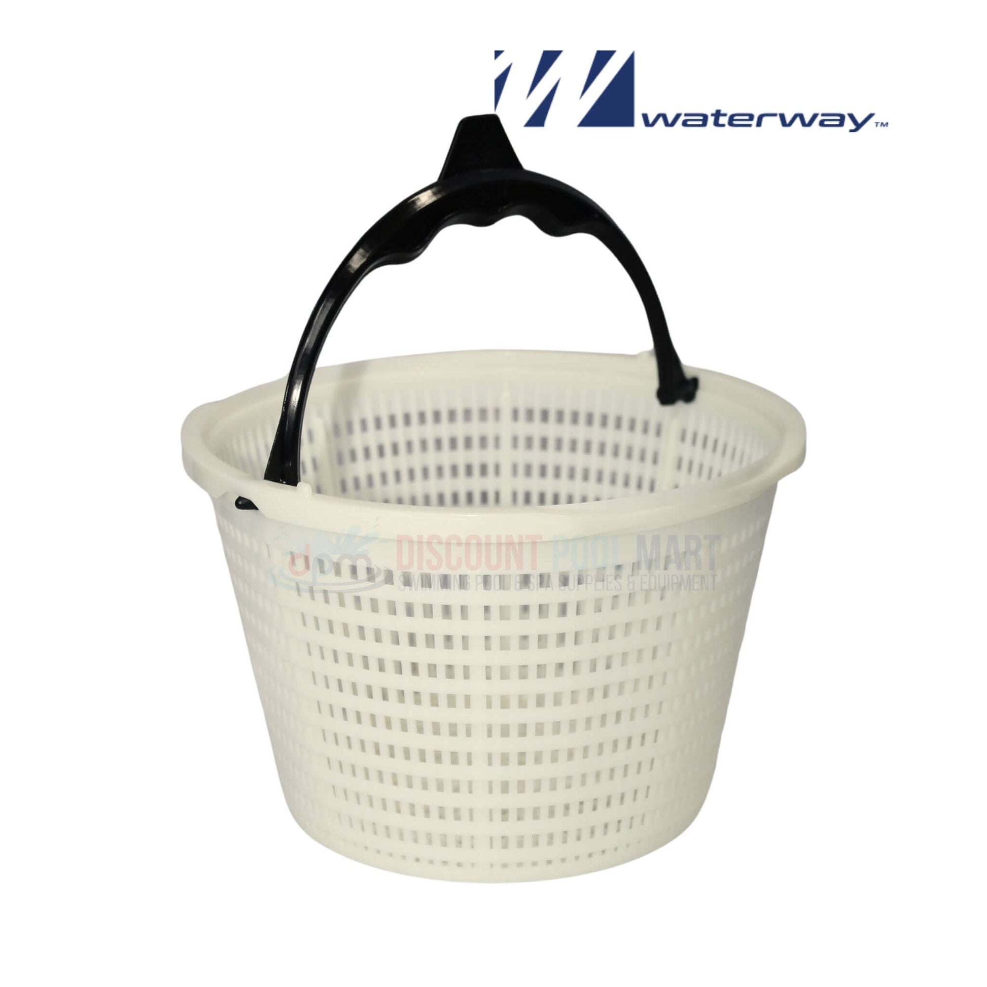 Waterway 542-3240 skimmer basket with handle at Discount Pool Mart DPM for Renegade skimmers, durable and efficient.