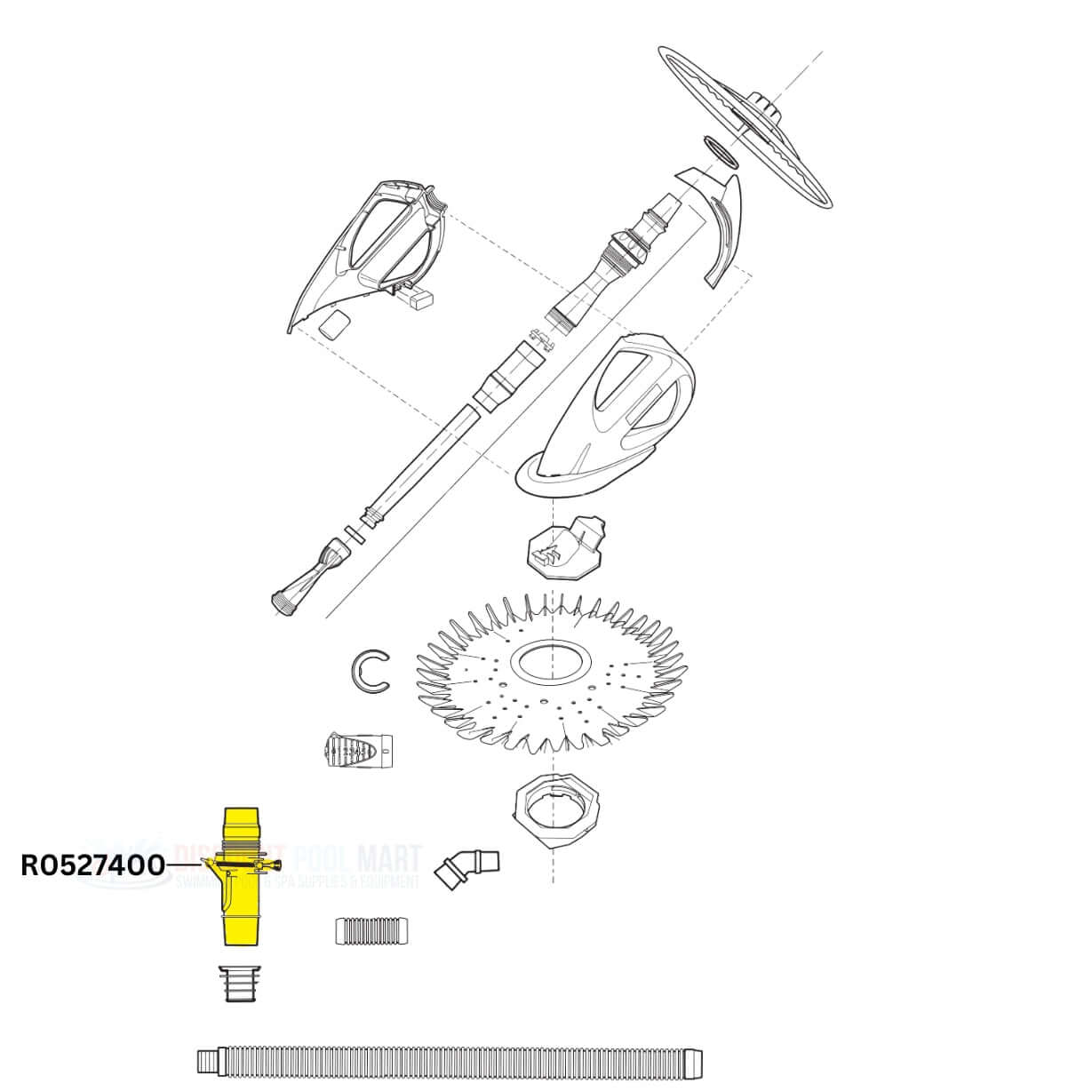 Zodiac Baracuda Flowkeeper Valve R0527400 parts diagram for G3 and G3 Pro cleaners at Discount Pool Mart DPM.