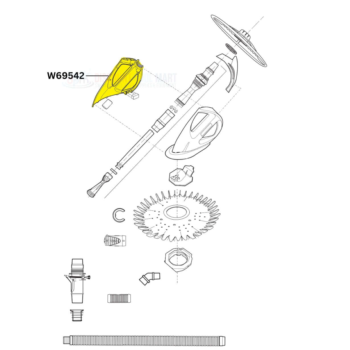 Zodiac Baracuda Right Main Body W69542 replacement parts diagram from Discount Pool Mart DPM for G3 and G3 Pro cleaners.