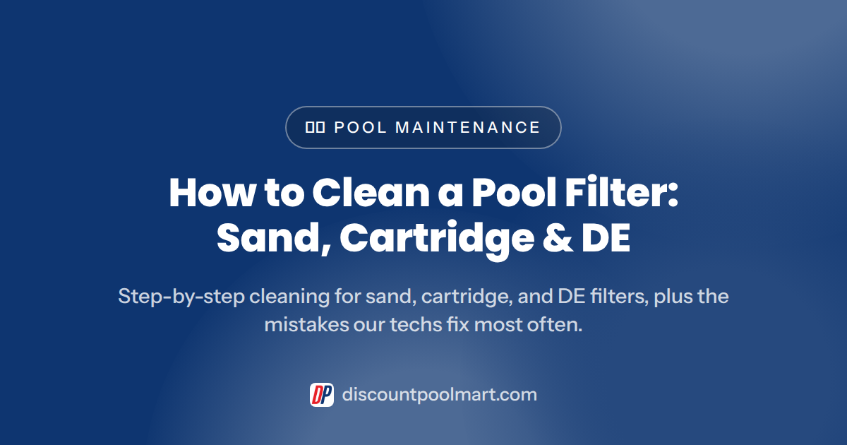 How to Clean a Pool Filter: Sand, Cartridge & DE (2026) — pool filter cleaning