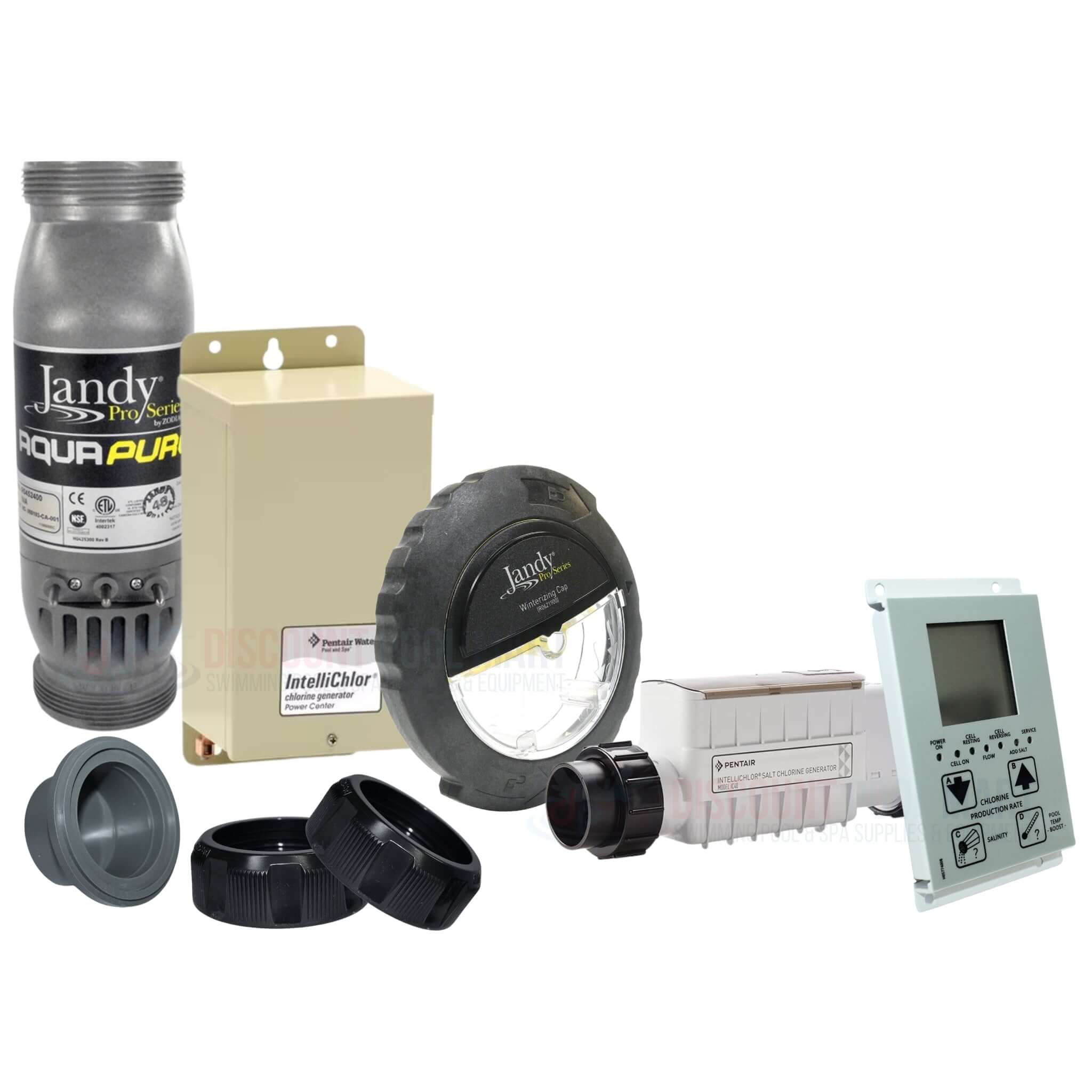Sanitization system parts including Jandy AquaPure components from Discount Pool Mart DPM for effective pool management.