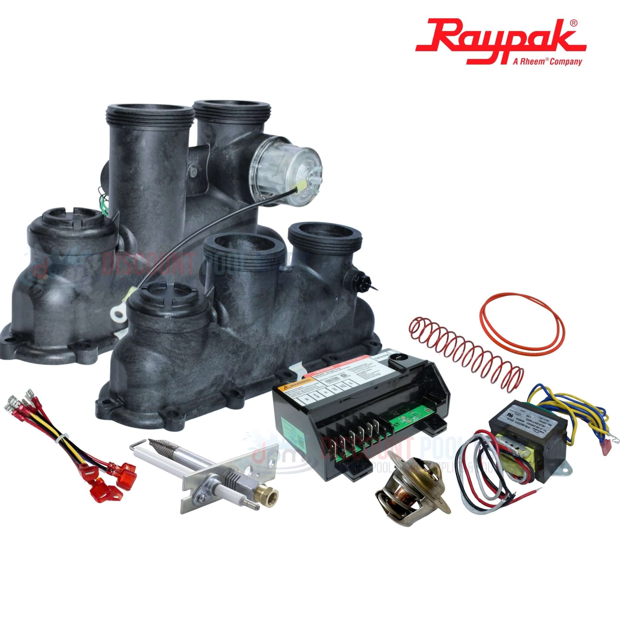Raypak equipment parts including components for pool heating, available at Discount Pool Mart DPM. Quality products collection.