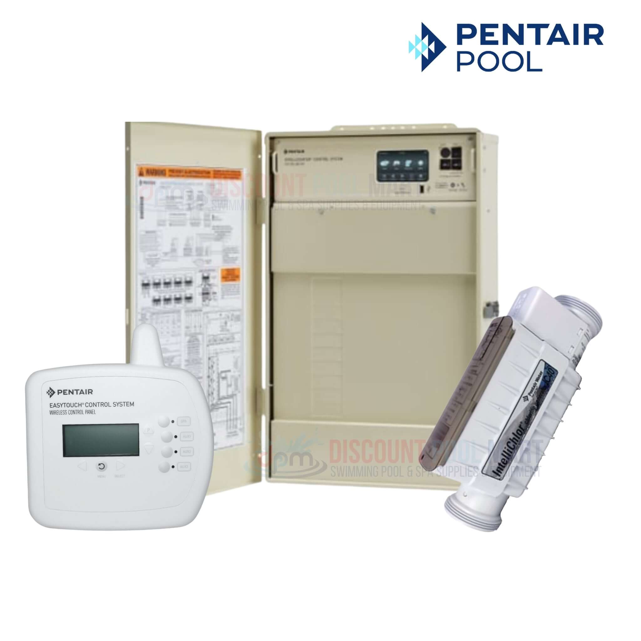 Pentair Pool Automation & Control Systems from Discount Pool Mart DPM, featuring control panel and automation unit.