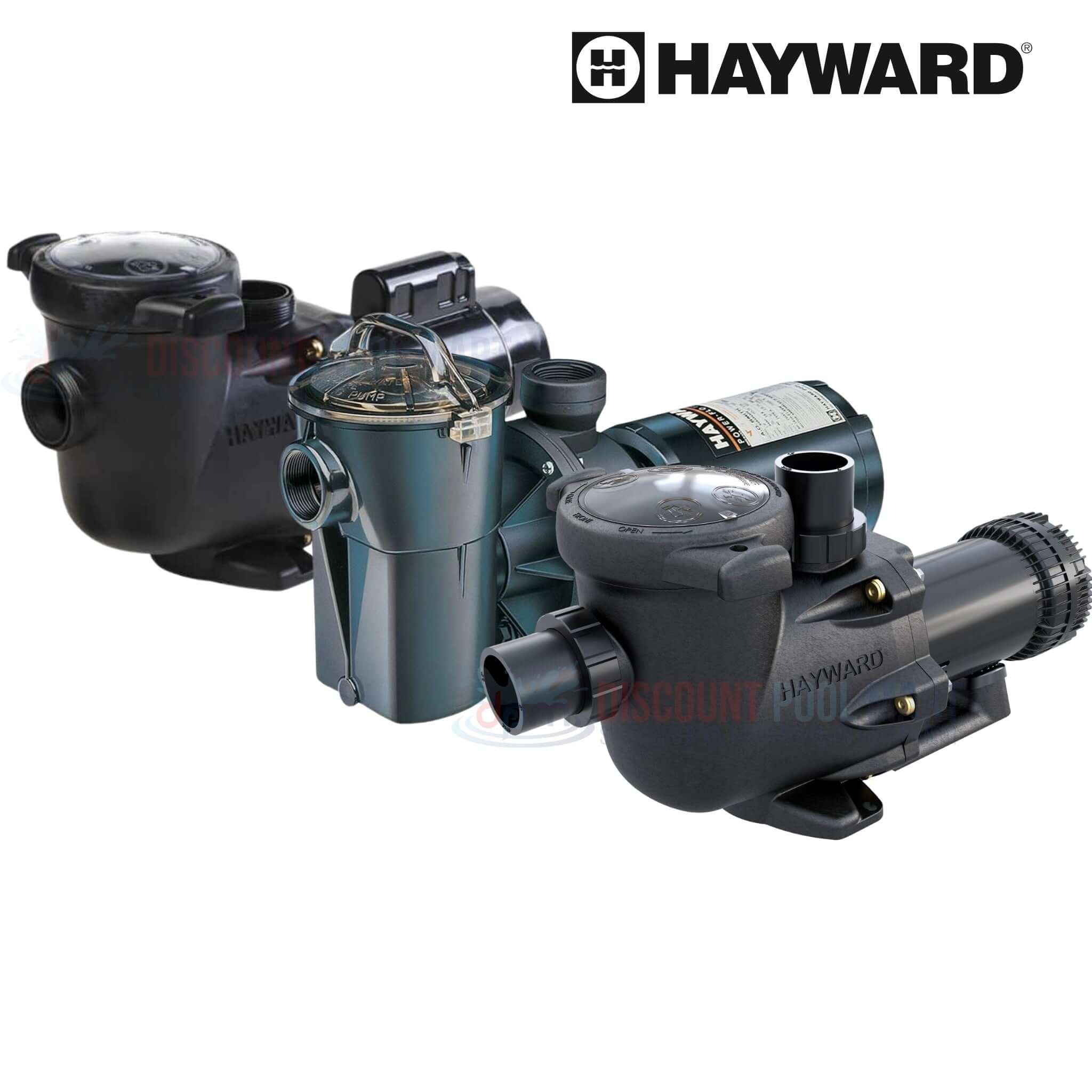 Hayward pumps lineup from Discount Pool Mart (DPM) showcasing high-quality pool pump solutions.