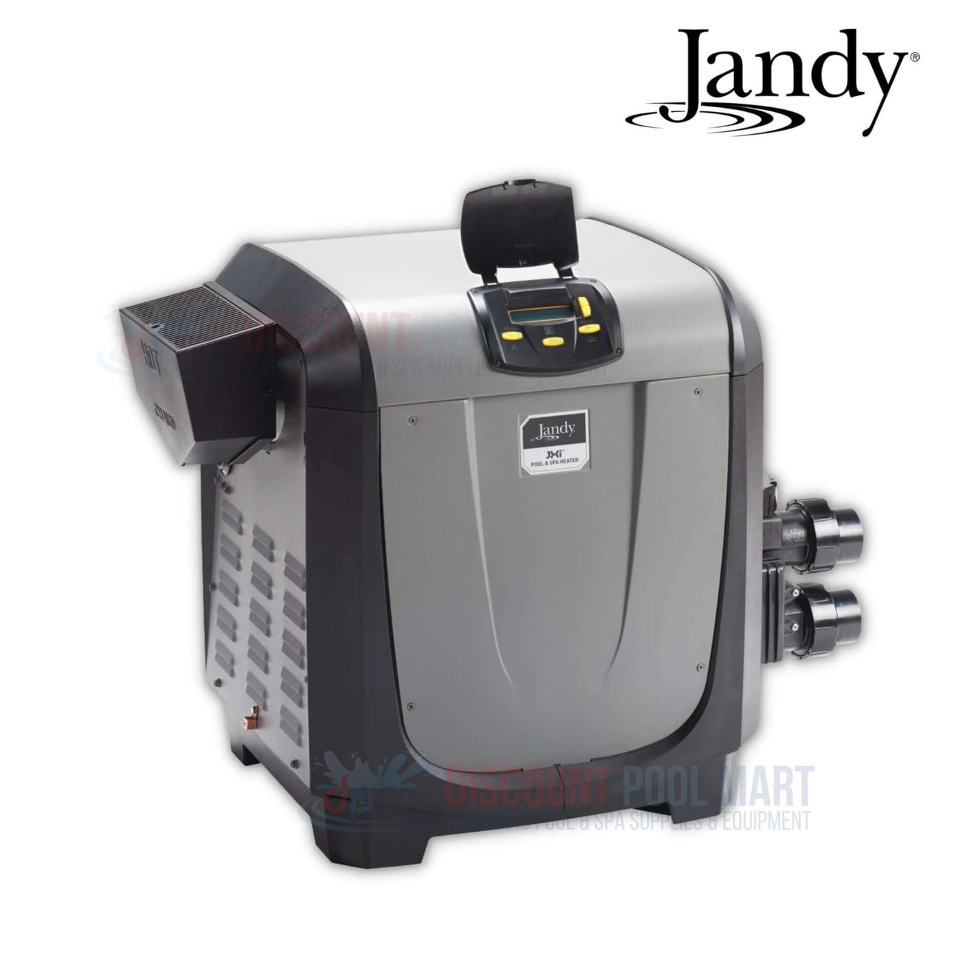 Jandy heater at Discount Pool Mart (DPM) showcasing premium pool heating equipment for optimal performance.