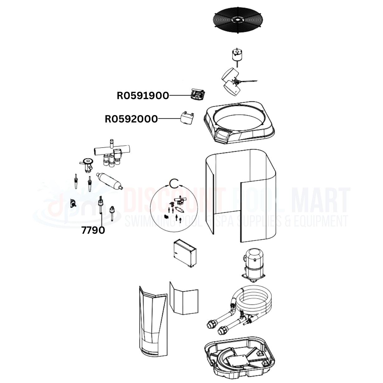 Jandy JRT3000R Heat Pump Replacement Parts Diagram