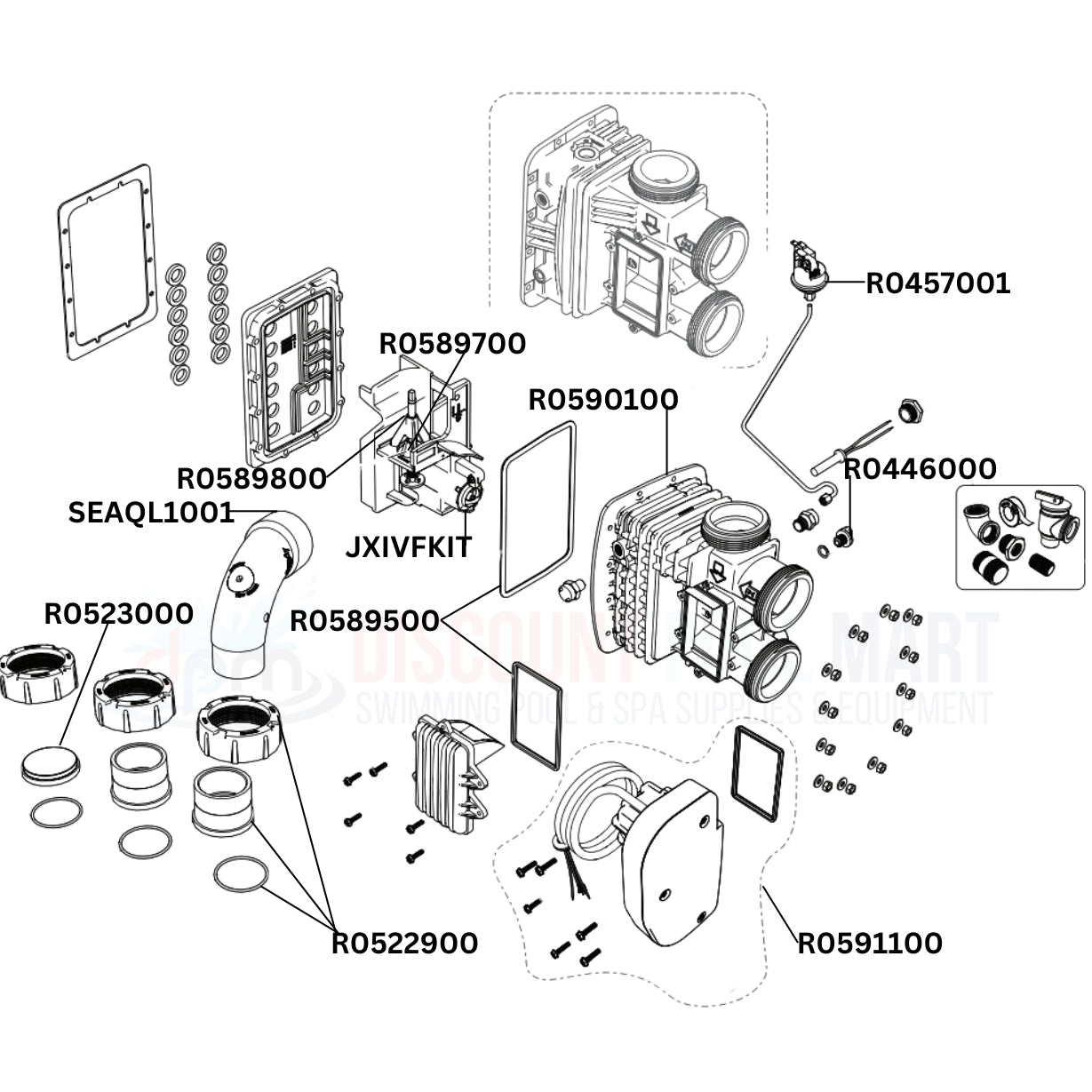 Jandy JXi260N Heater Replacement Parts Diagram