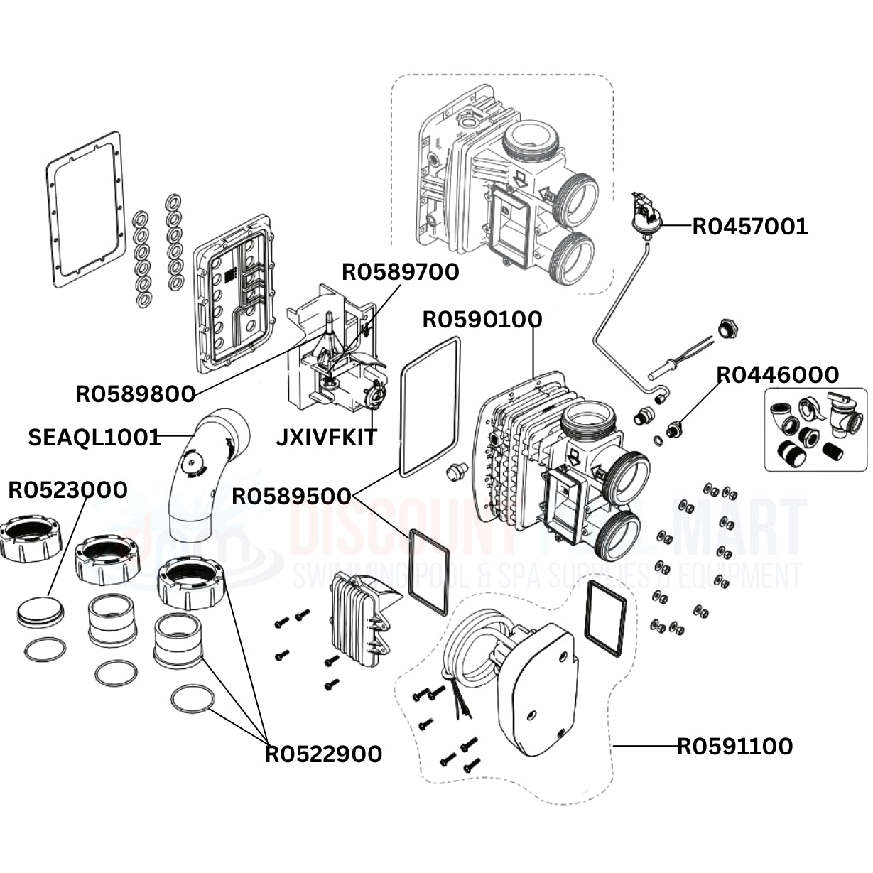 Jandy JXi400N Heater Replacement Parts Diagram