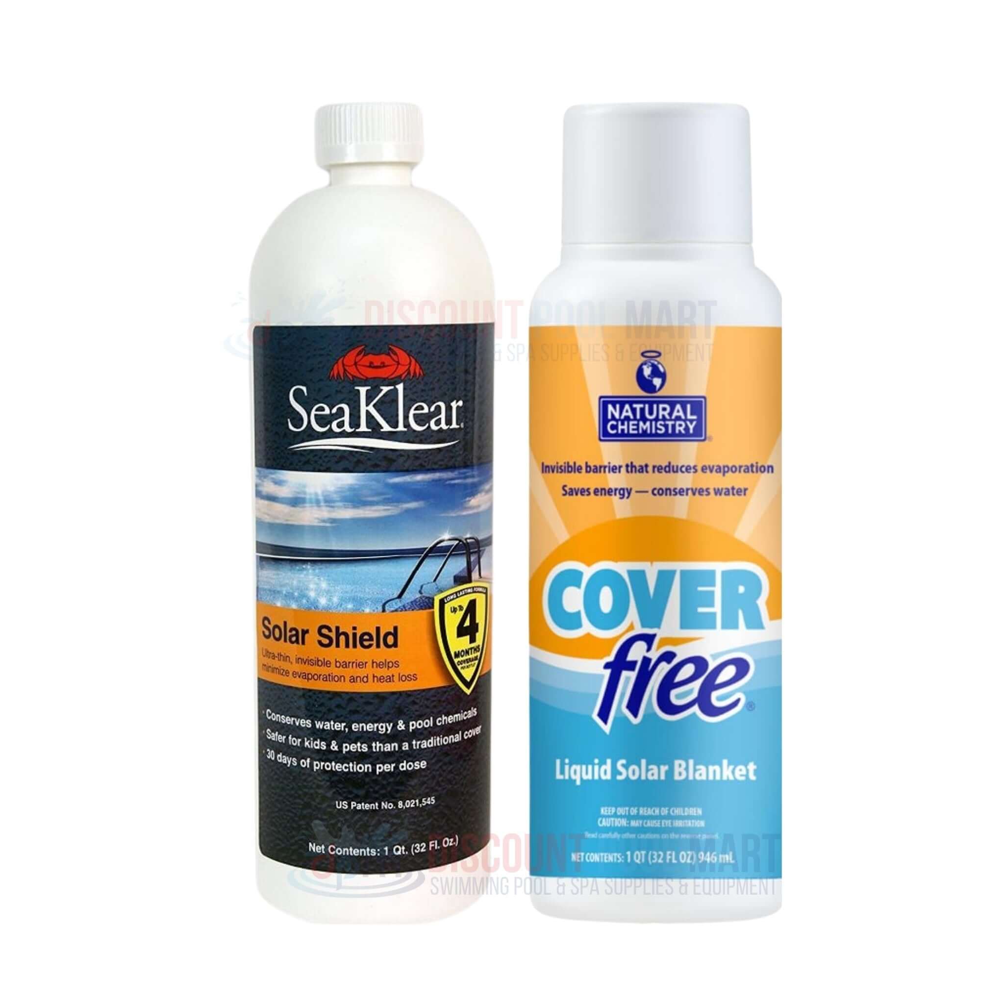 Liquid solar covers by SeaKlear and Natural Chemistry at Discount Pool Mart (DPM) help conserve energy and reduce evaporation.