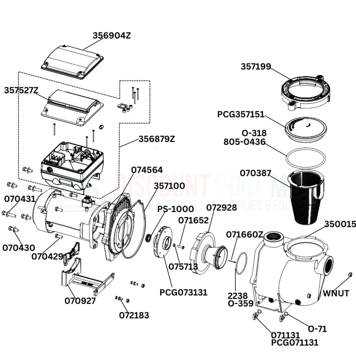 Pentair IntelliFlo VS Pump Replacement Parts Diagram from Discount Pool Mart. Explore essential parts for optimal performance.